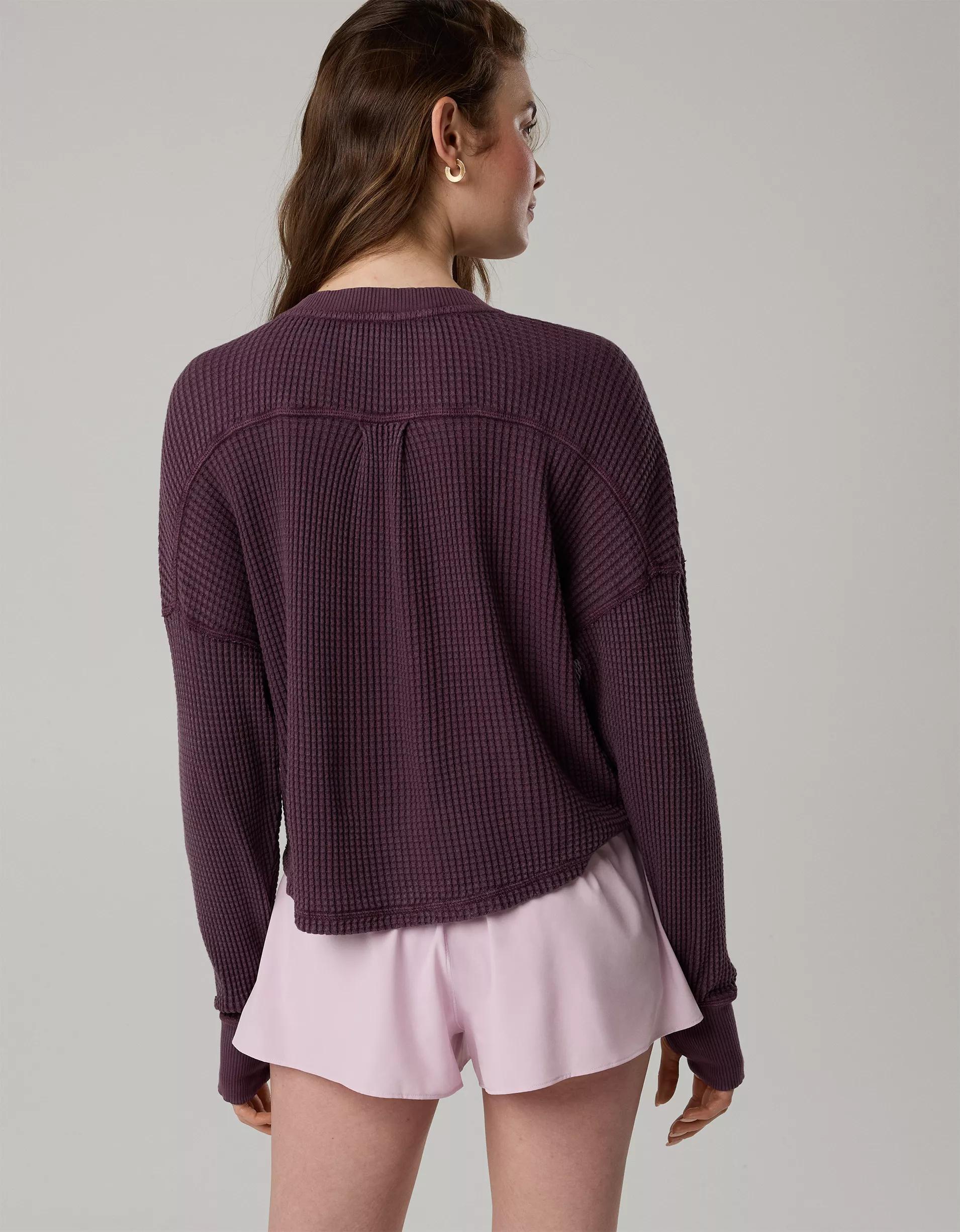 OFFLINE By Aerie Wow! Waffle Notch Neck Long Sleeve T-Shirt Product Image