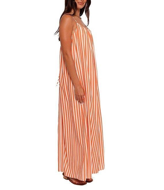 Petal & Pup Lumina Stripe Print Round Neckline Sleeveless Maxi Dress Product Image
