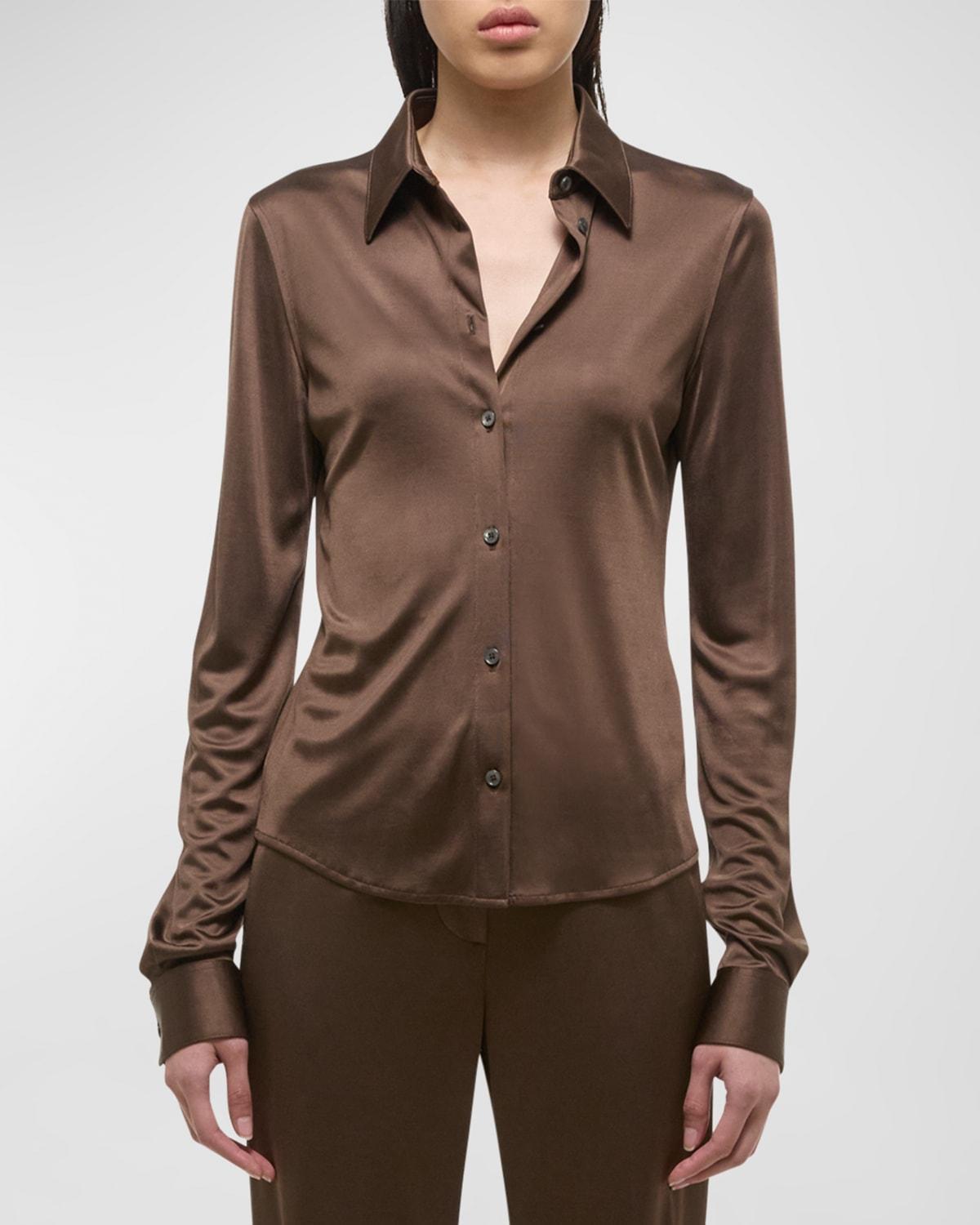 Fluid Button-Front Shirt Product Image