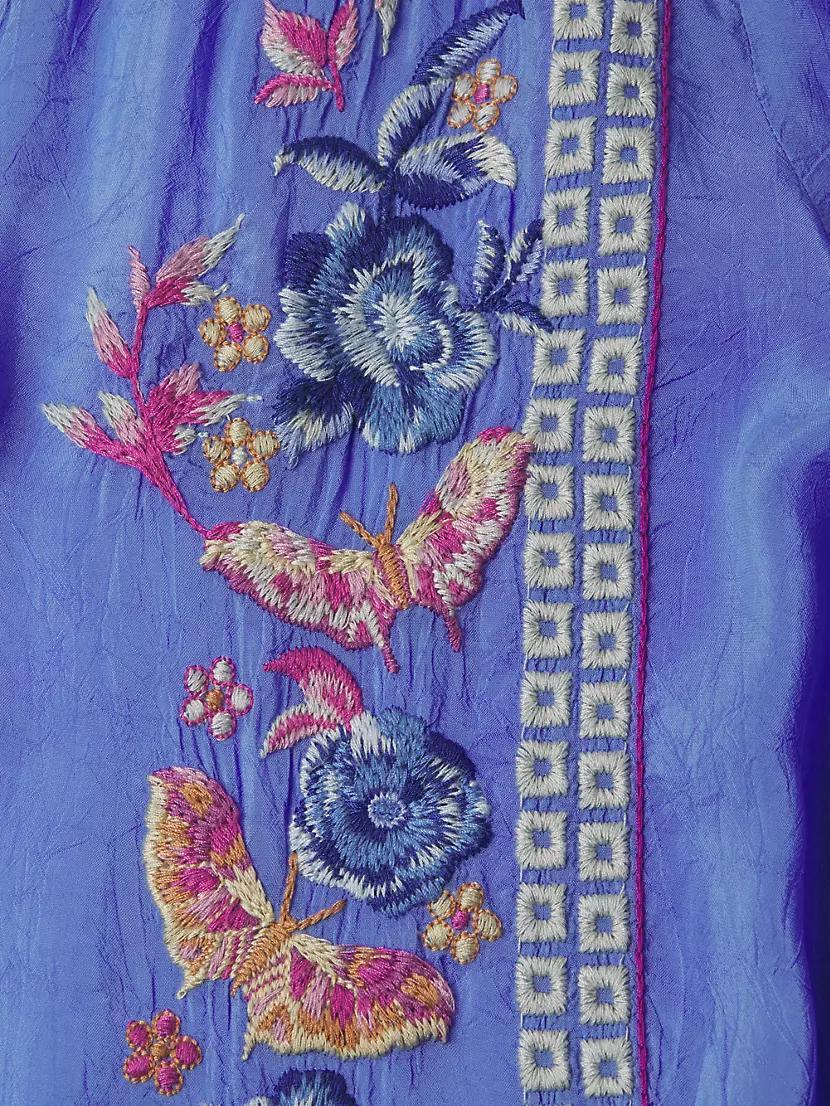 Tamara Floral-Embroidered V-Neck Blouse Product Image