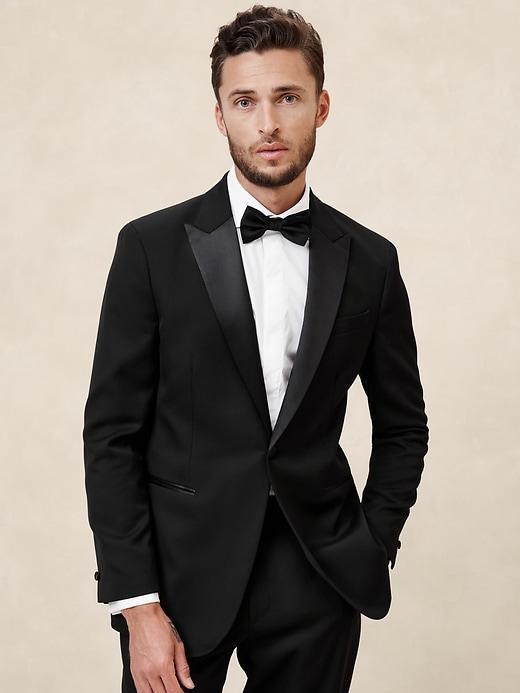 Tailored-Fit Luxe Tuxedo Suit Jacket Product Image