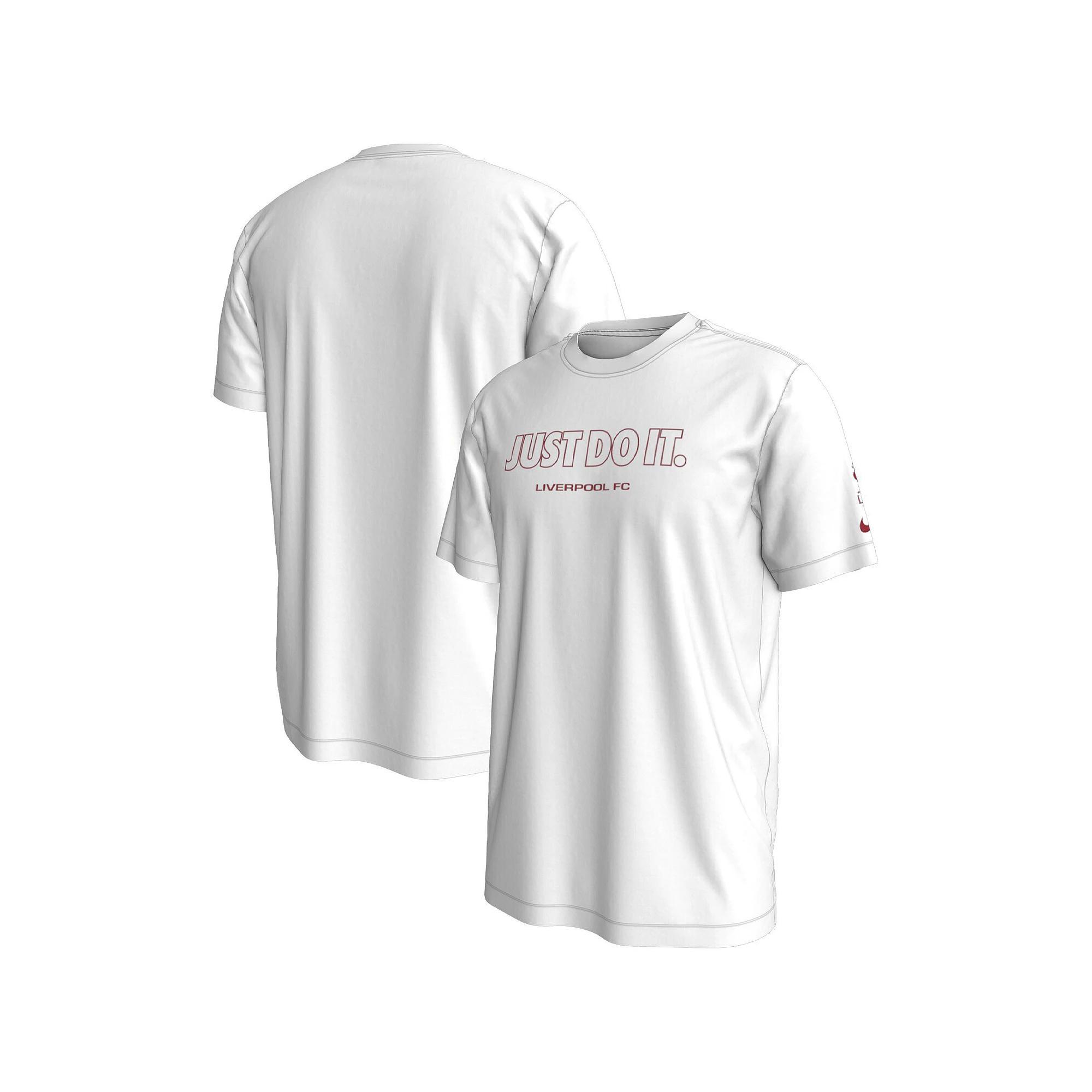 Men's Nike White Liverpool Just Do It T-Shirt, Size: Small, Lvp White Product Image