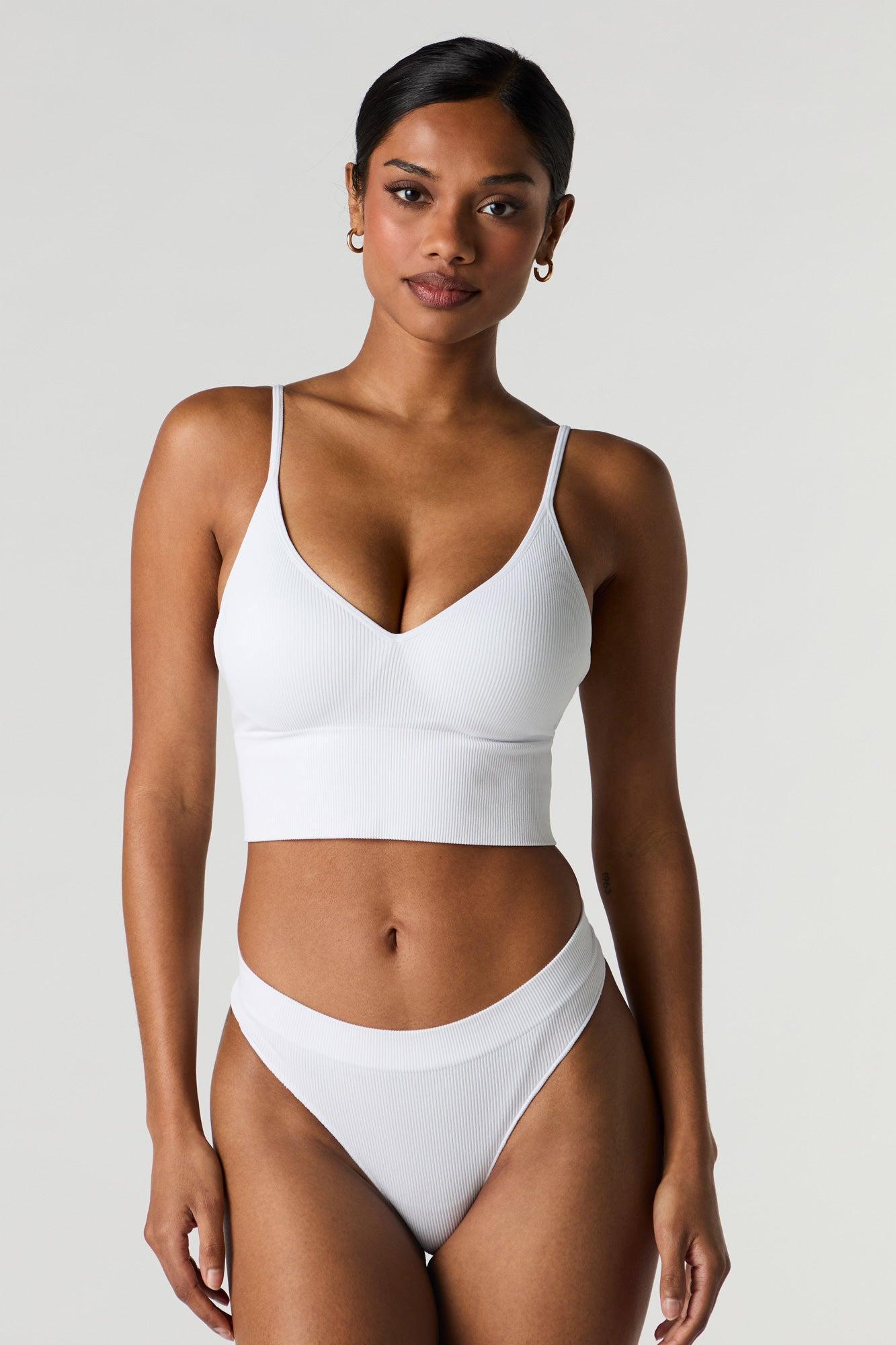 Seamless Ribbed Padded Bralette Female Product Image