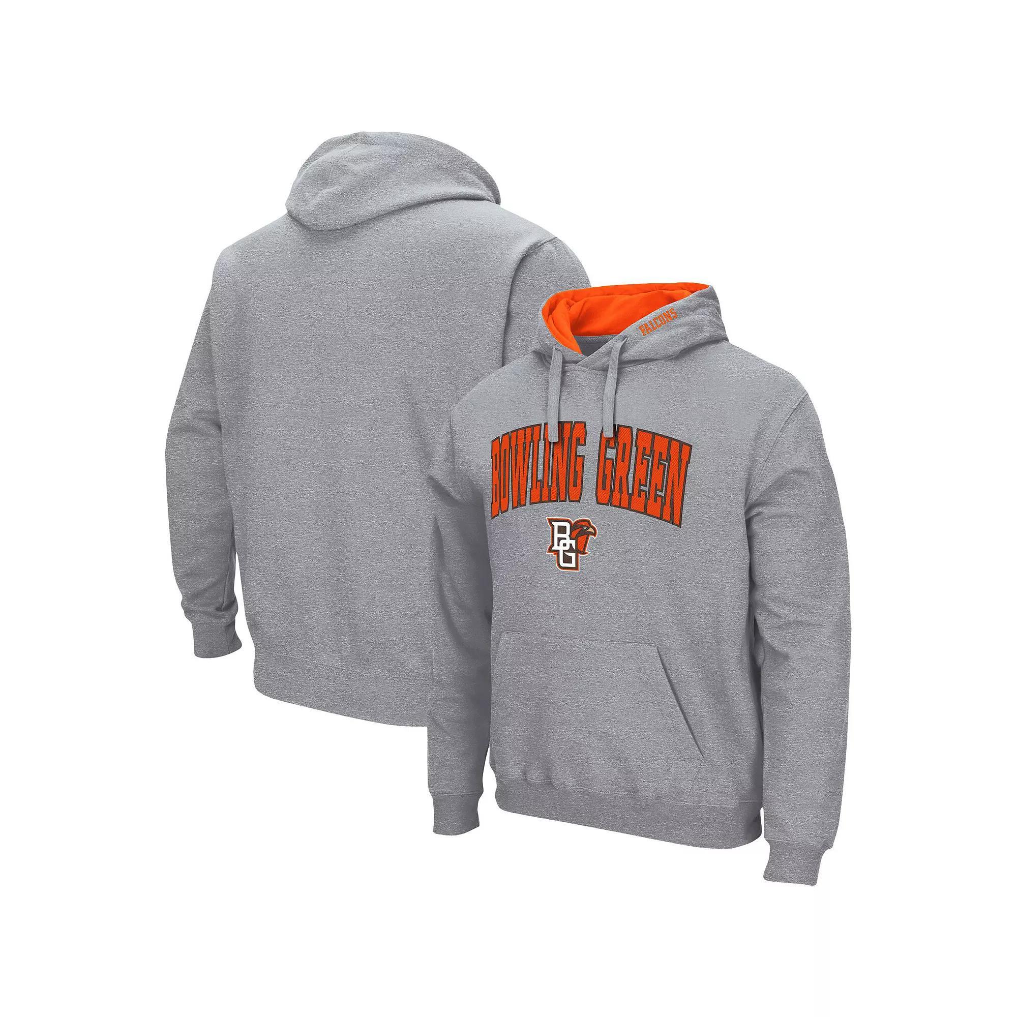 Men's Colosseum Heathered Gray Bowling Green St. Falcons Arch and Logo Pullover Hoodie, Size: Small, Bwg Grey Product Image