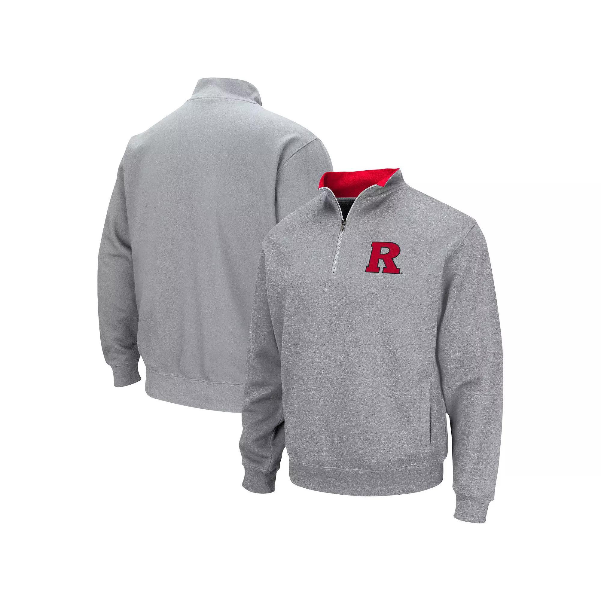 Men's Colosseum Heathered Gray Rutgers Scarlet Knights Tortugas Team Logo Quarter-Zip Jacket, Size: 2XL, Grey Product Image