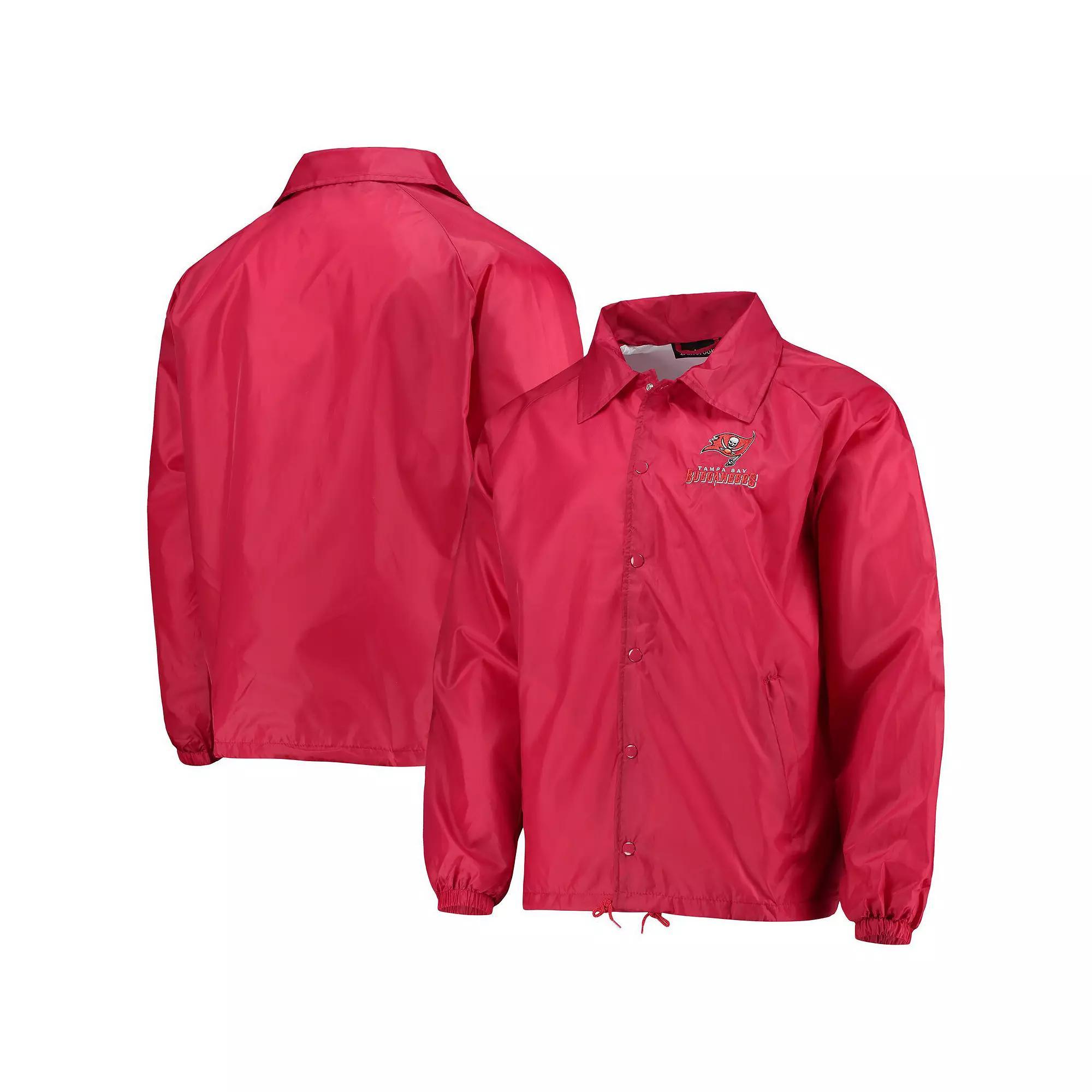 Men's Dunbrooke Red Tampa Bay Buccaneers Coaches Classic Raglan Full-Snap Windbreaker Jacket, Size: Medium Product Image