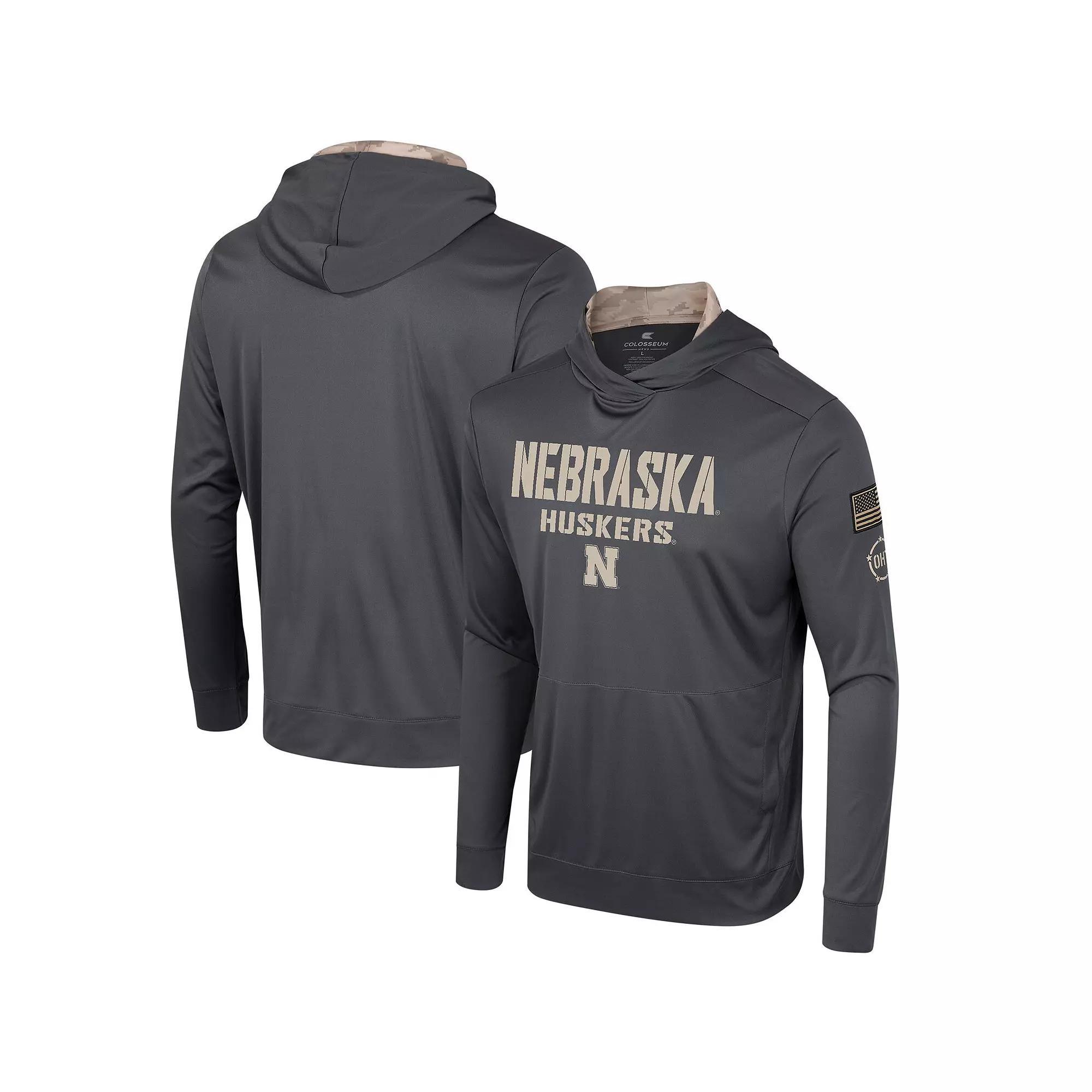 Men's Colosseum Charcoal Oklahoma Sooners OHT Military Appreciation Long Sleeve Hoodie T-Shirt, Size: Medium Product Image
