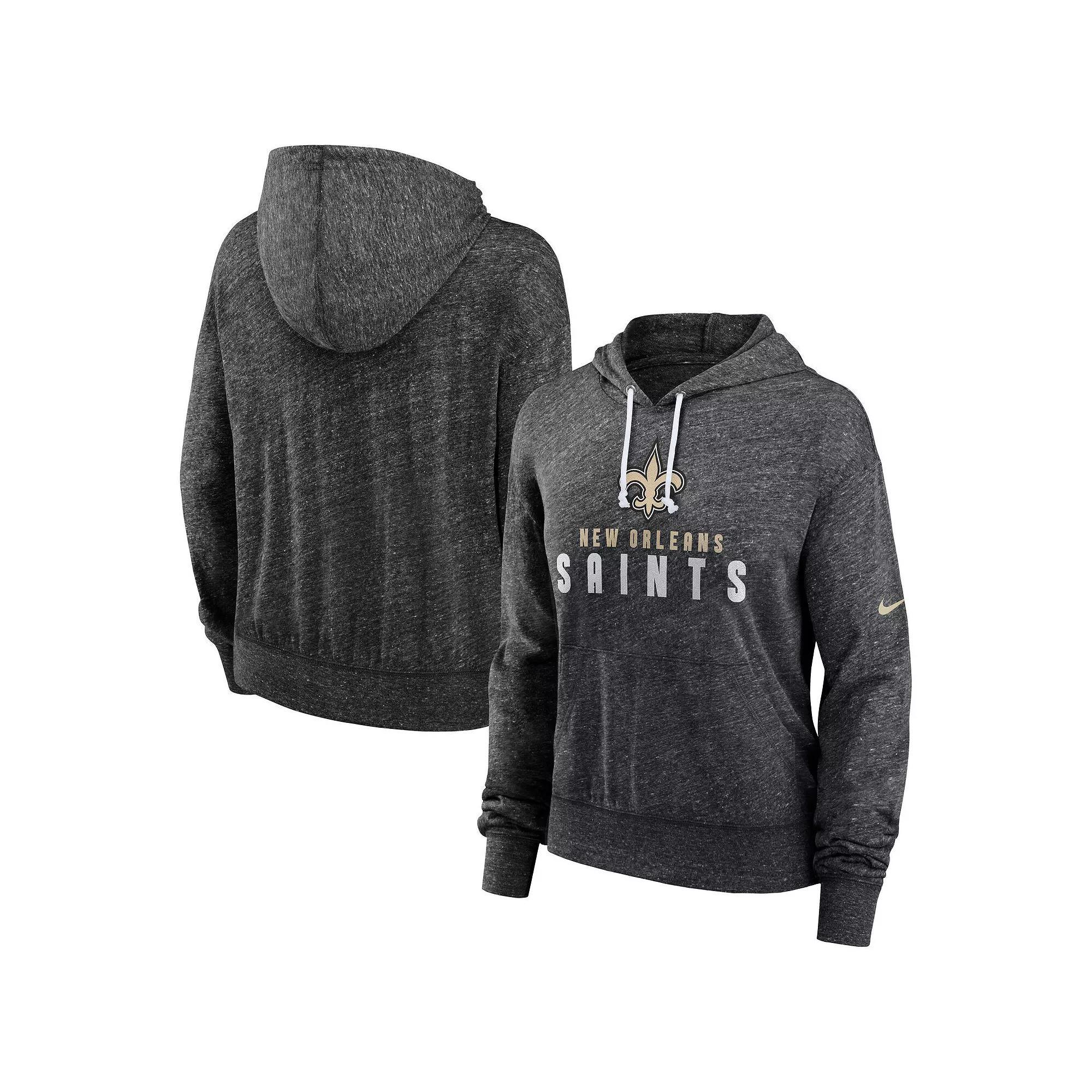 Women's Nike Black New Orleans Saints Gym Vintage Lightweight Pullover Hoodie, Size: XL Product Image