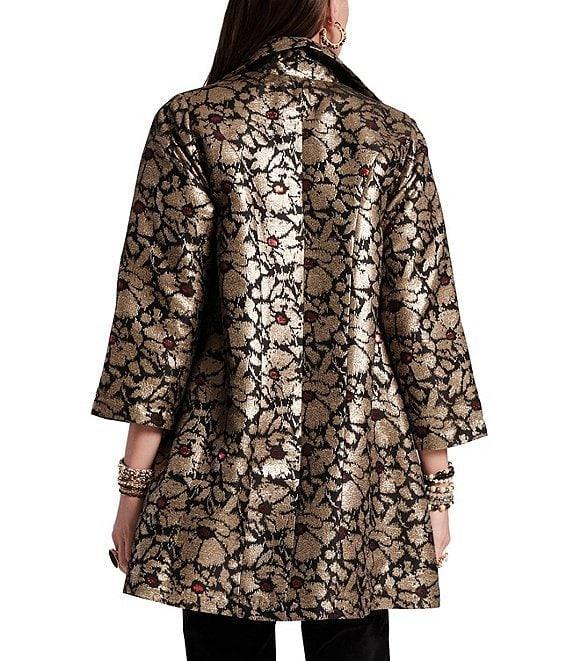 FRANCES VALENTINE Cornelia Winter Anemone Floral Jacquard Swing Jacket Product Image