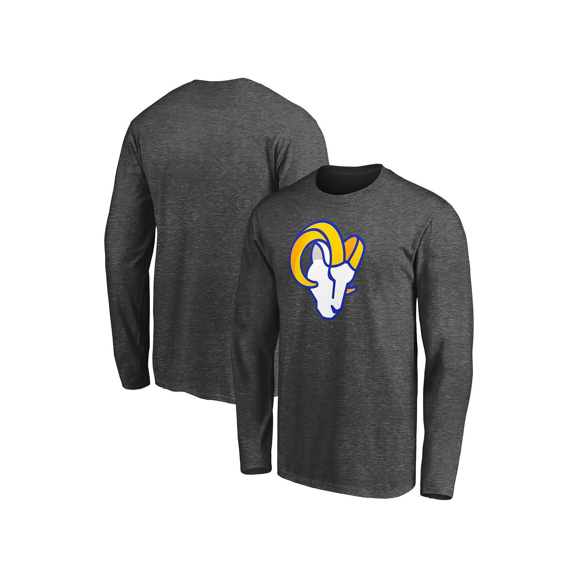 Men's Fanatics Branded Heathered Charcoal Los Angeles Rams Big & Tall Primary Logo Long Sleeve T-Shirt, Size: 1XB Product Image