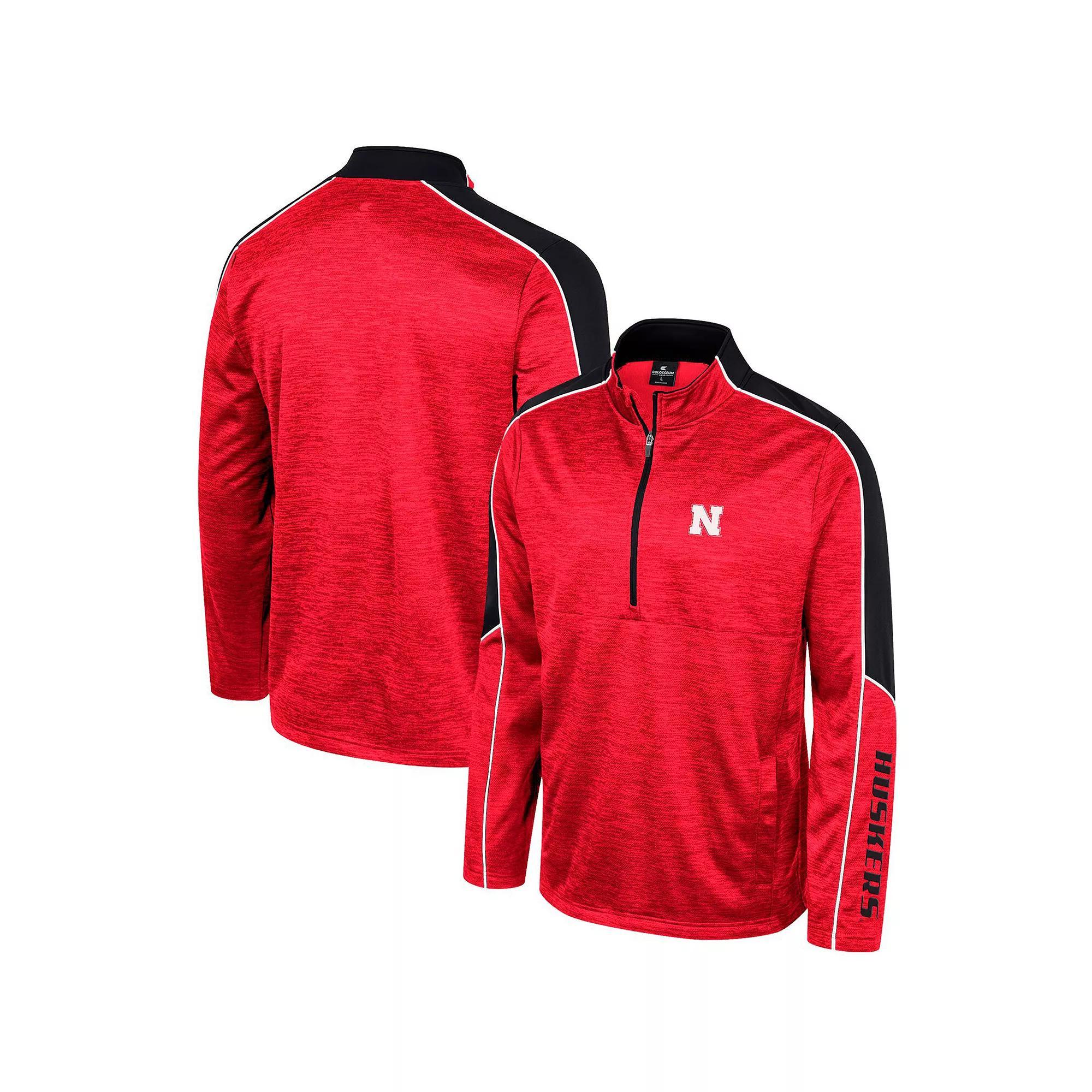 Men's Colosseum Red Nebraska Huskers Marled Half-Zip Jacket, Size: XL Product Image