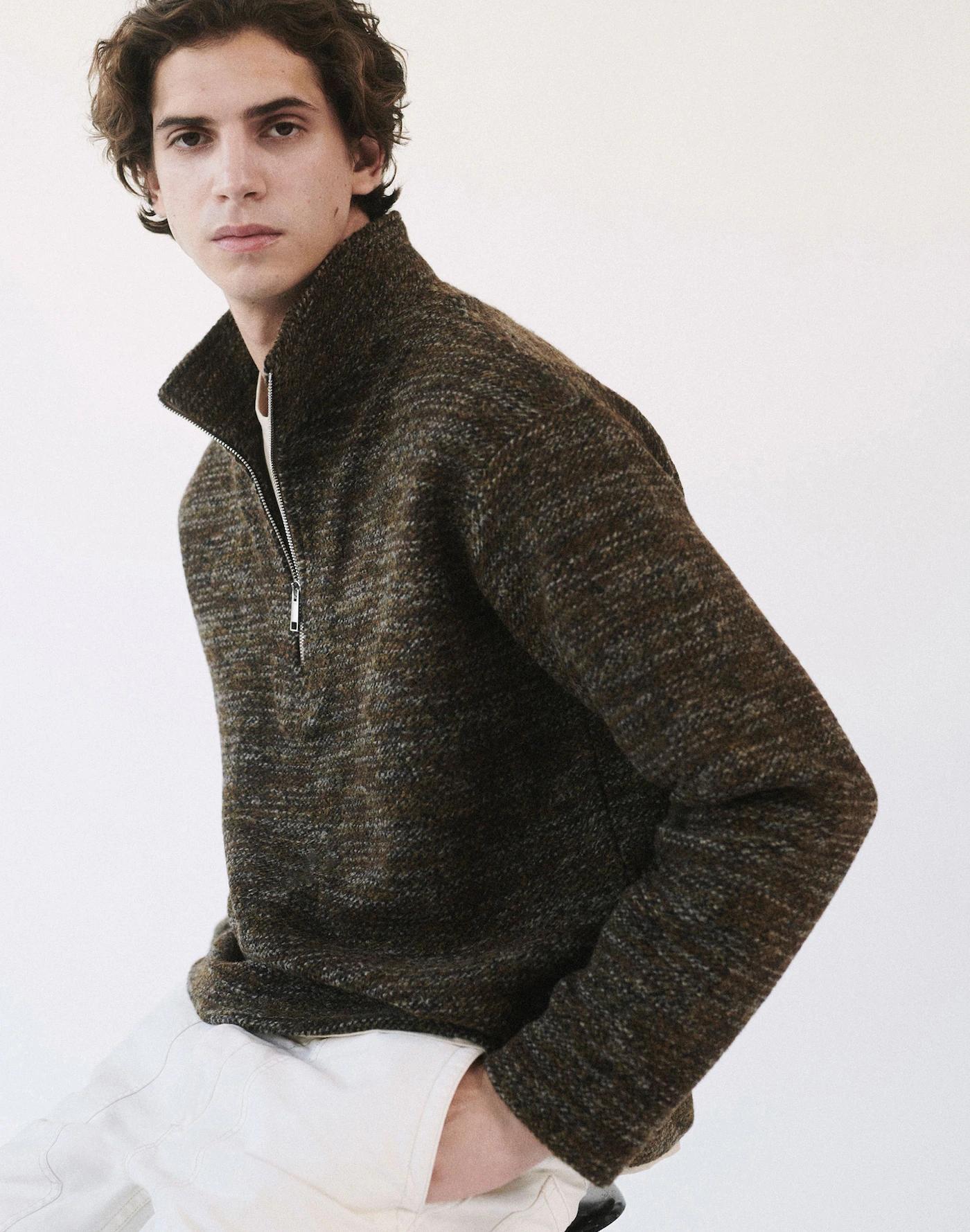 Bouclé Quarter-Zip Pullover Product Image