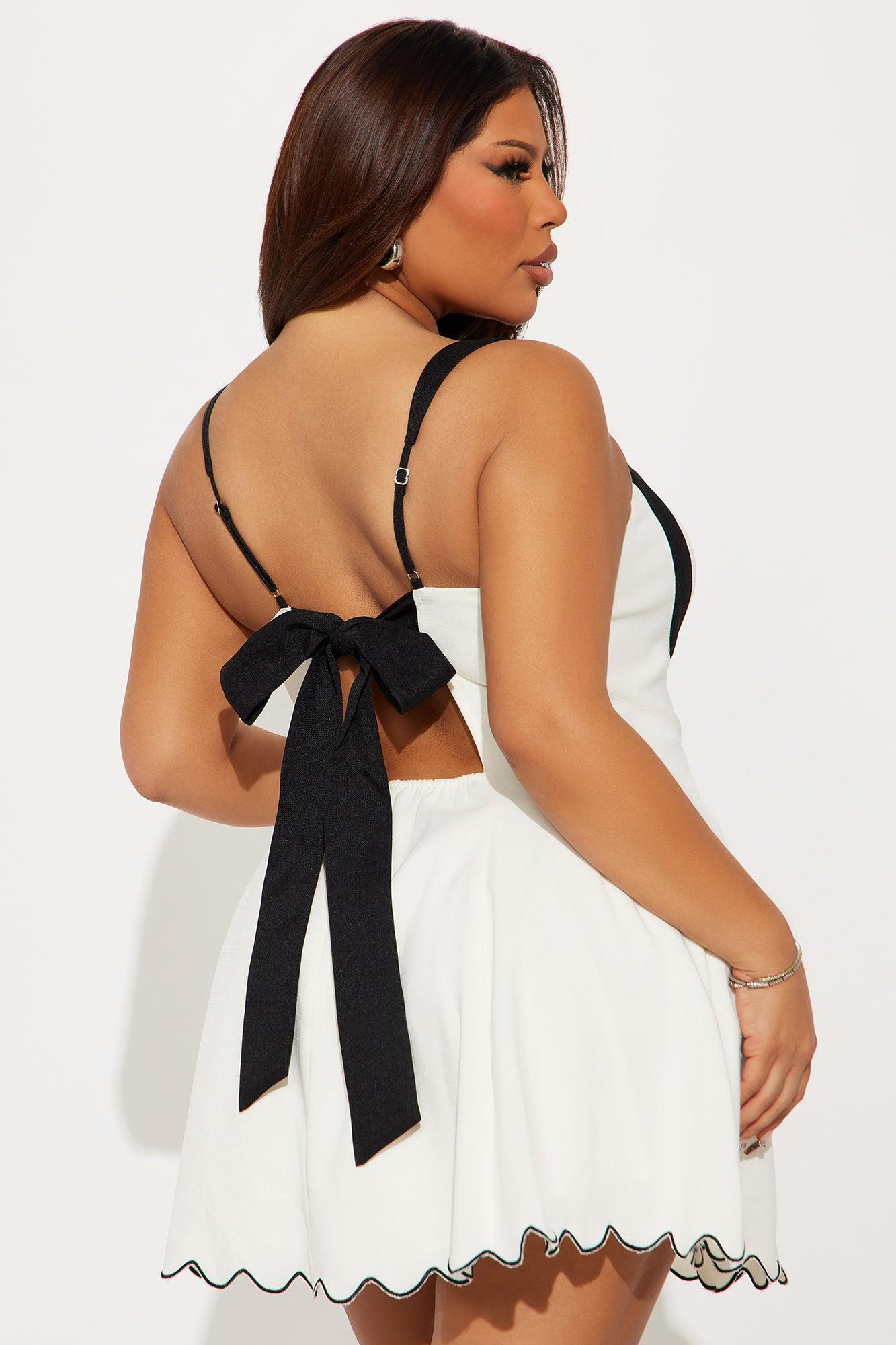 Iman Contrast Micro Mini Dress - Ivory/combo Product Image