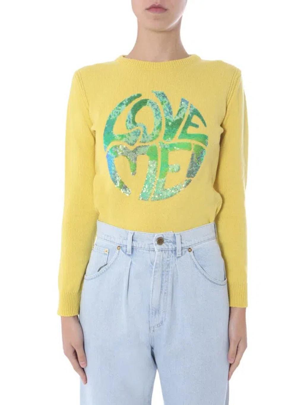 ALBERTA FERRETTI Recycled Cashmere Sweater In Yellow Product Image