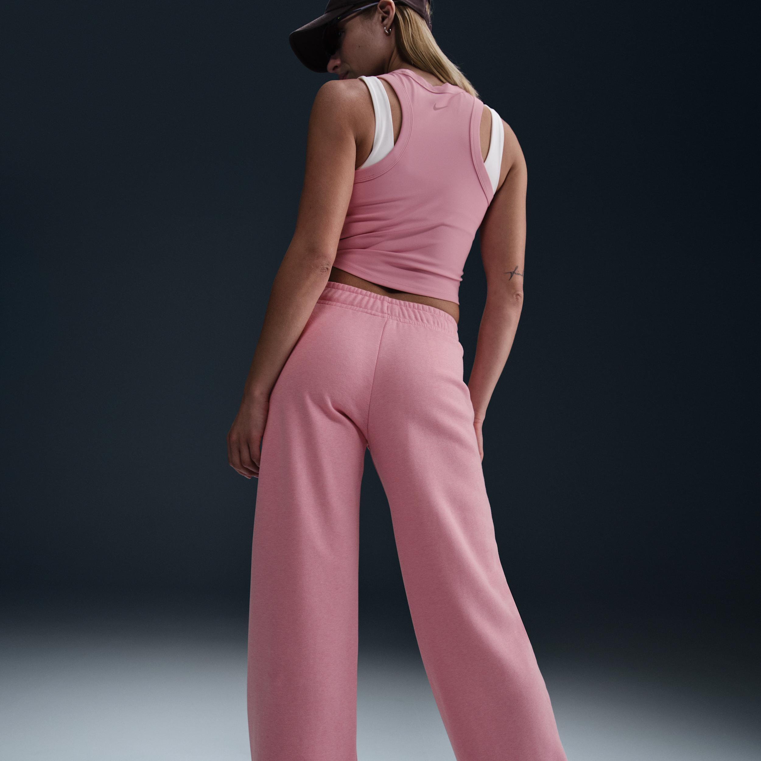 Women's Nike Sportswear Club Fleece Mid-Rise Wide-Leg Graphic Pants Product Image