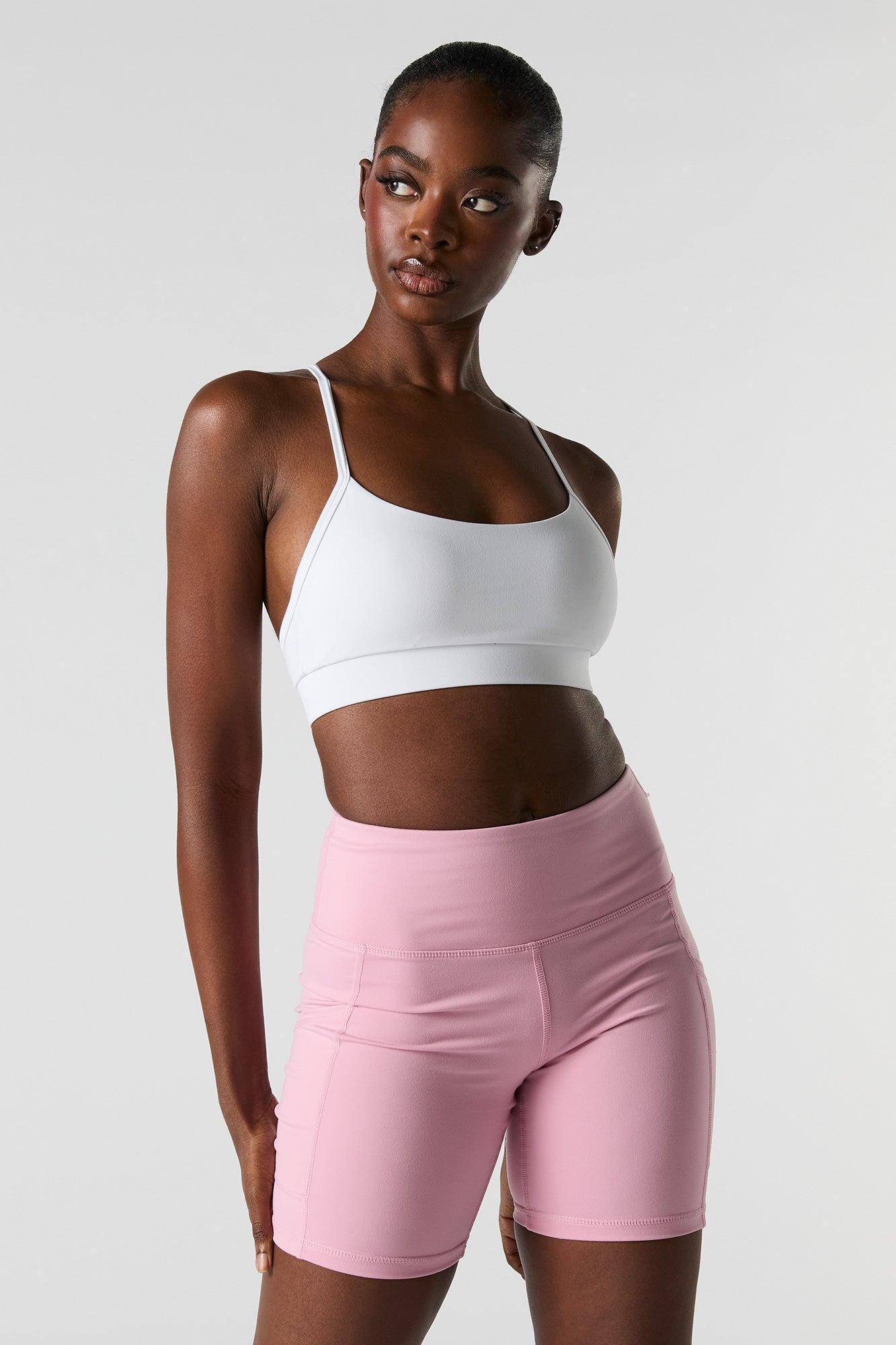 Solid Sports Bra with Built-In Bra Cups Female Product Image