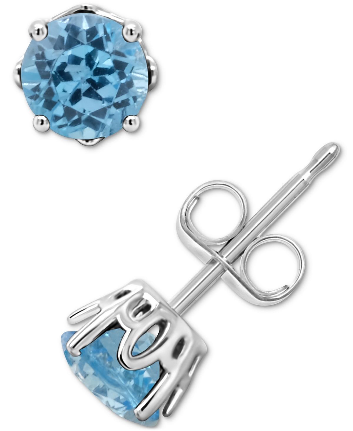 Celebration Gems Sterling Silver Aquamarine Stud Earrings, Women's, Blue Product Image
