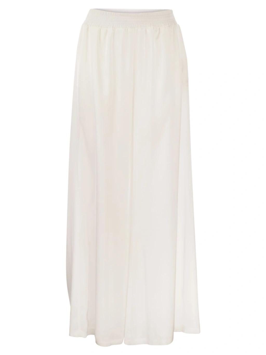 FABIANA FILIPPI Wide Viscose Trousers In White Product Image