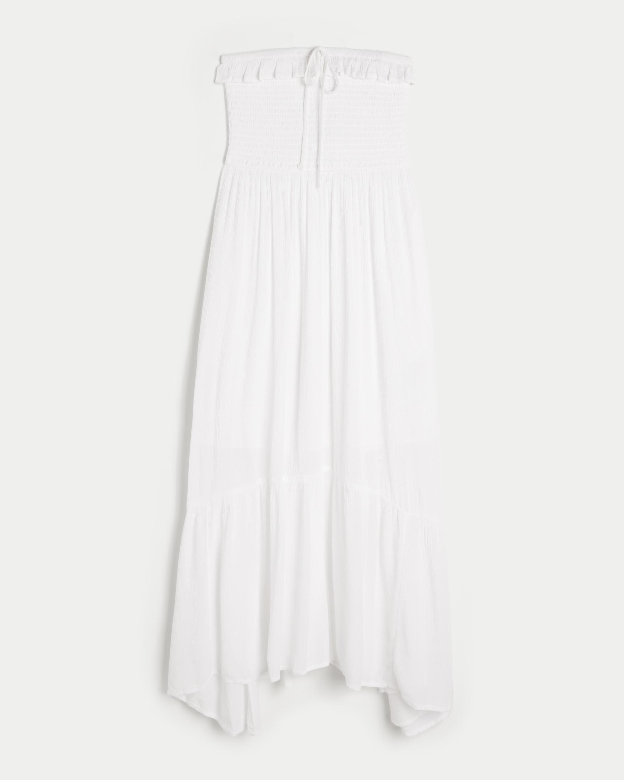 Strapless Asymmetrical Hem Maxi Dress Product Image