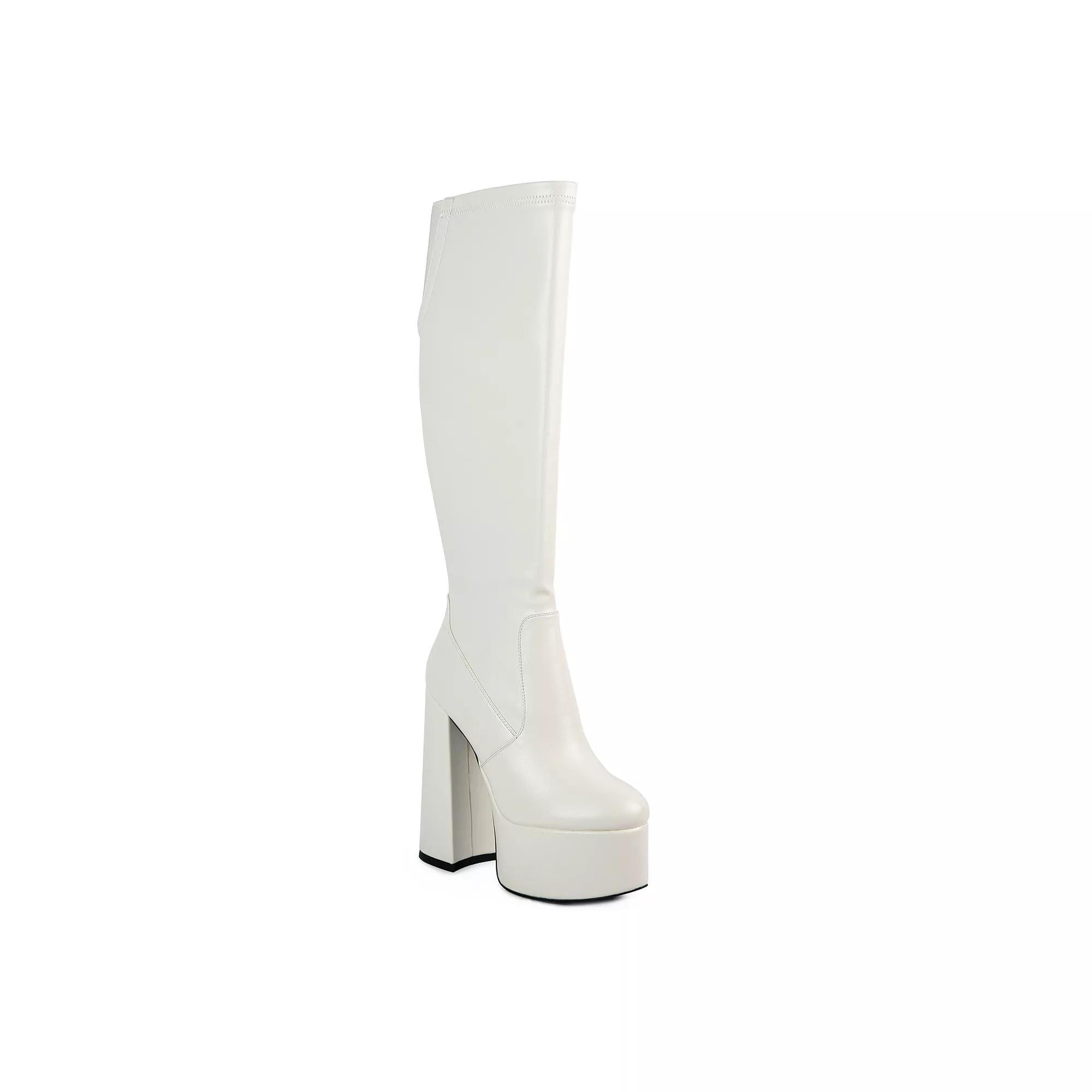 London Rag Coraline Women's Knee-High Boots, Size: 6, Beige Product Image
