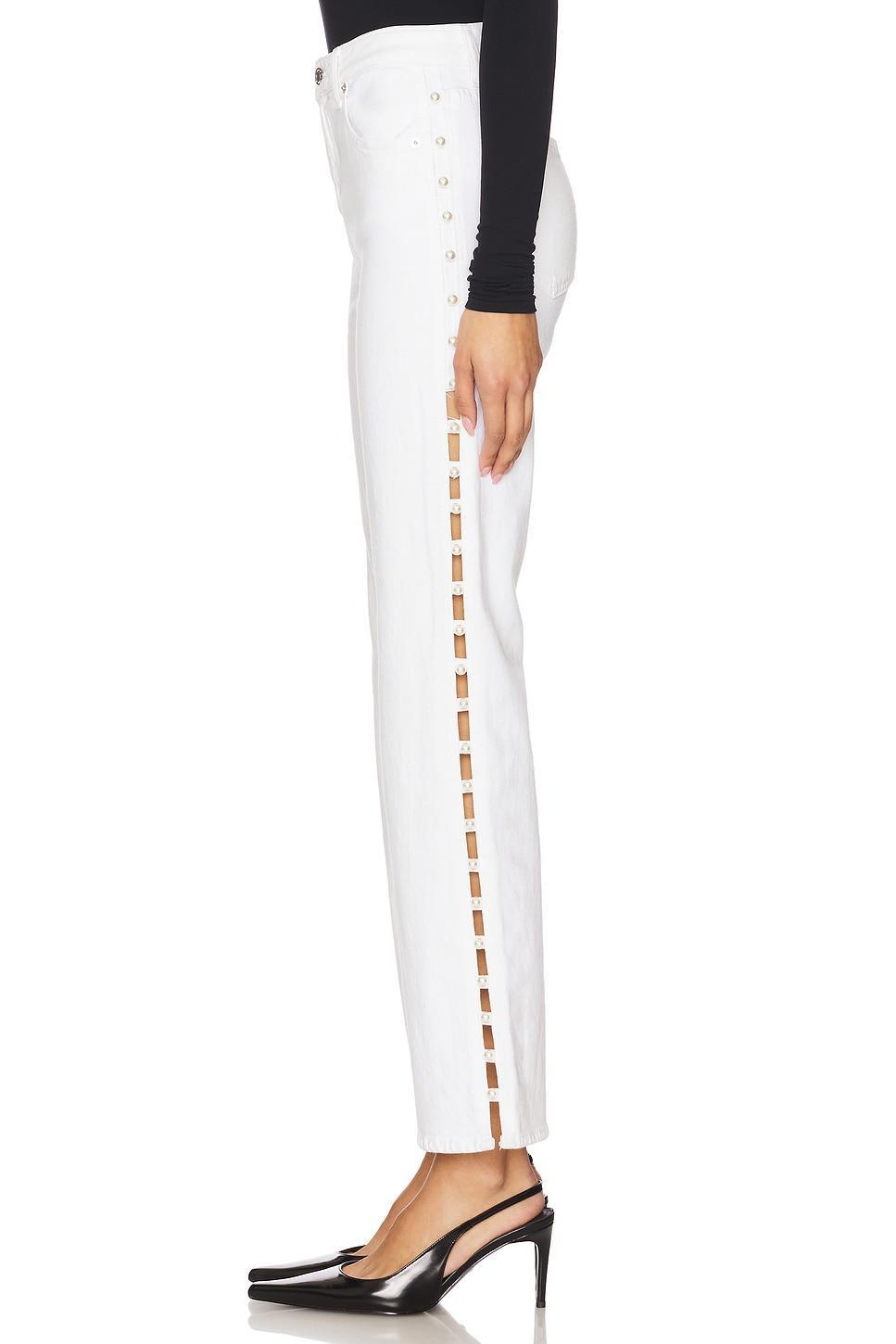 Amelia High Rise Pearl Embellished Denim SIMKHAI Product Image