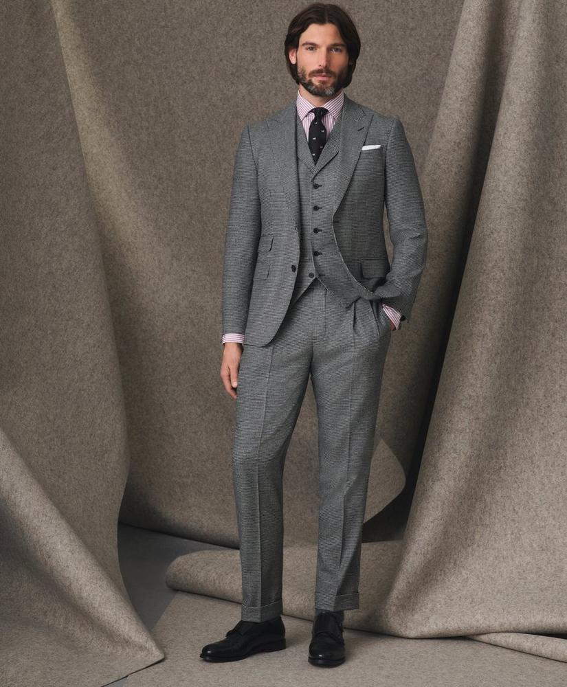 Slim Fit Houndstooth Wool-Cashmere Vest Product Image
