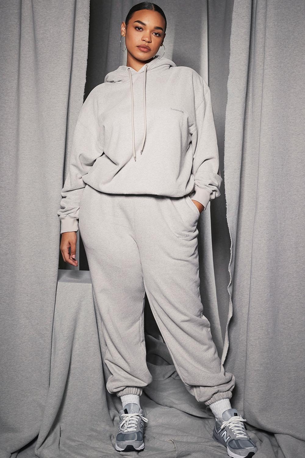 Sky Light Grey Fleece Back Jogging Trousers Product Image