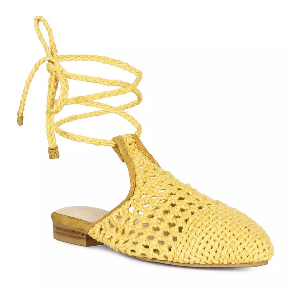 Rag & Co Bartsi Women's Tie-Up Mules, Size: 8, Yellow Product Image