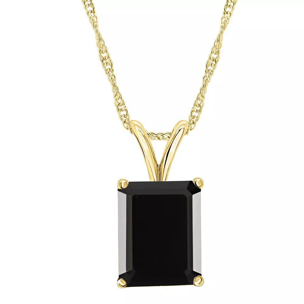 Alyson Layne 14k Gold Emerald Cut Black Onyx Pendant Necklace, Women's, Size: 18" Product Image