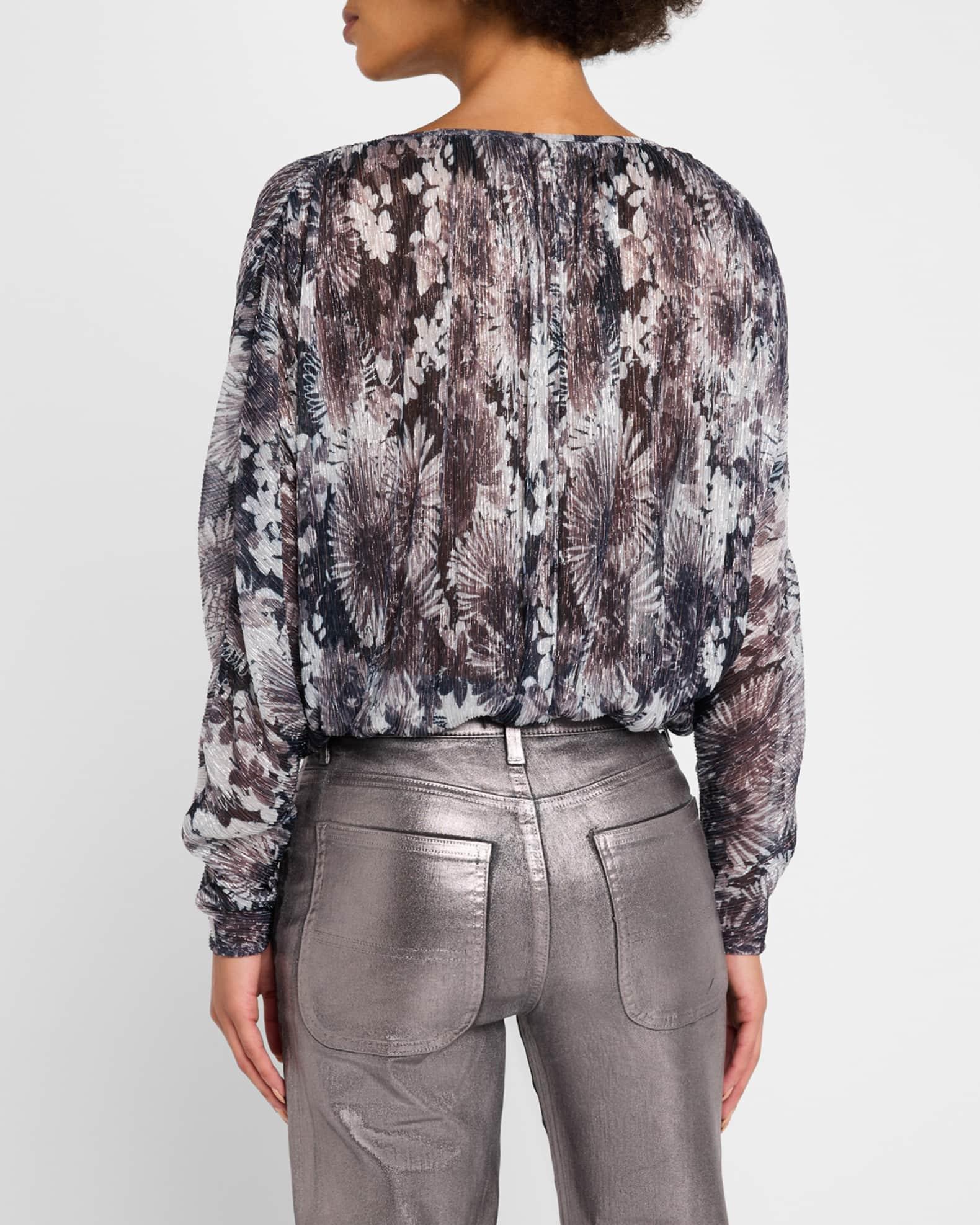 Margot Metallic Floral Long-Sleeve Bodysuit Product Image