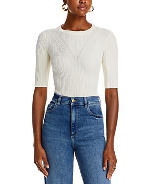 7 For All Mankind Detail Back Rib Top Women's Clothing Product Image
