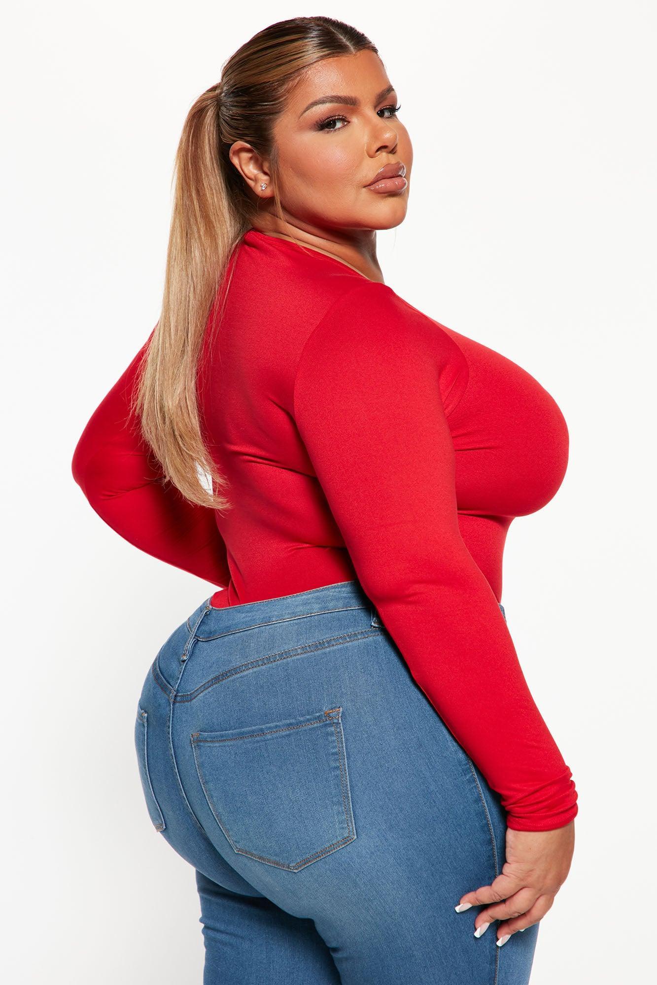 Don't Be Basic Bodysuit - Red Product Image