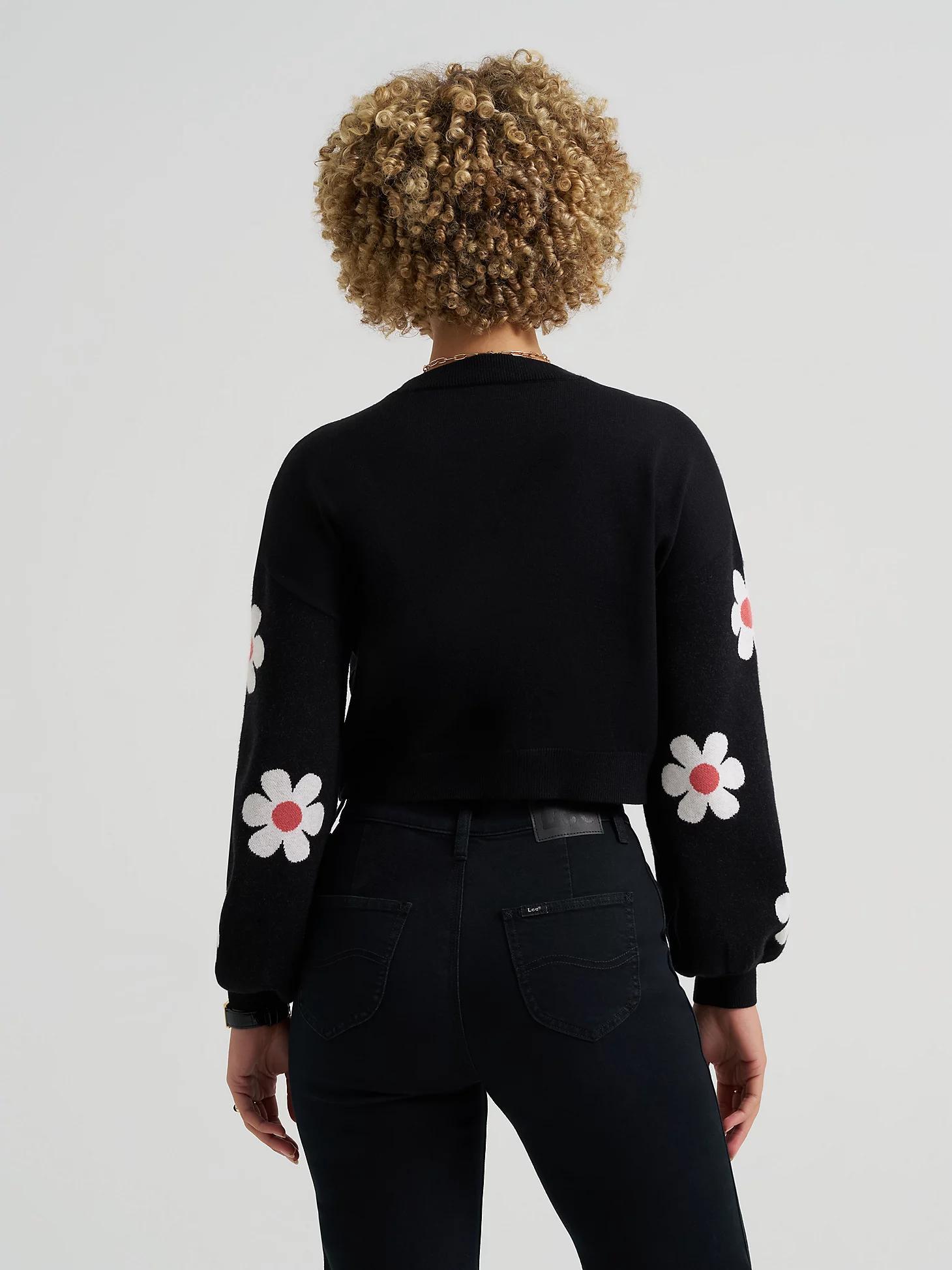 Women's Daisy Print Sleeve Crop Sweater | Women's Tops & Tees | Lee® Product Image