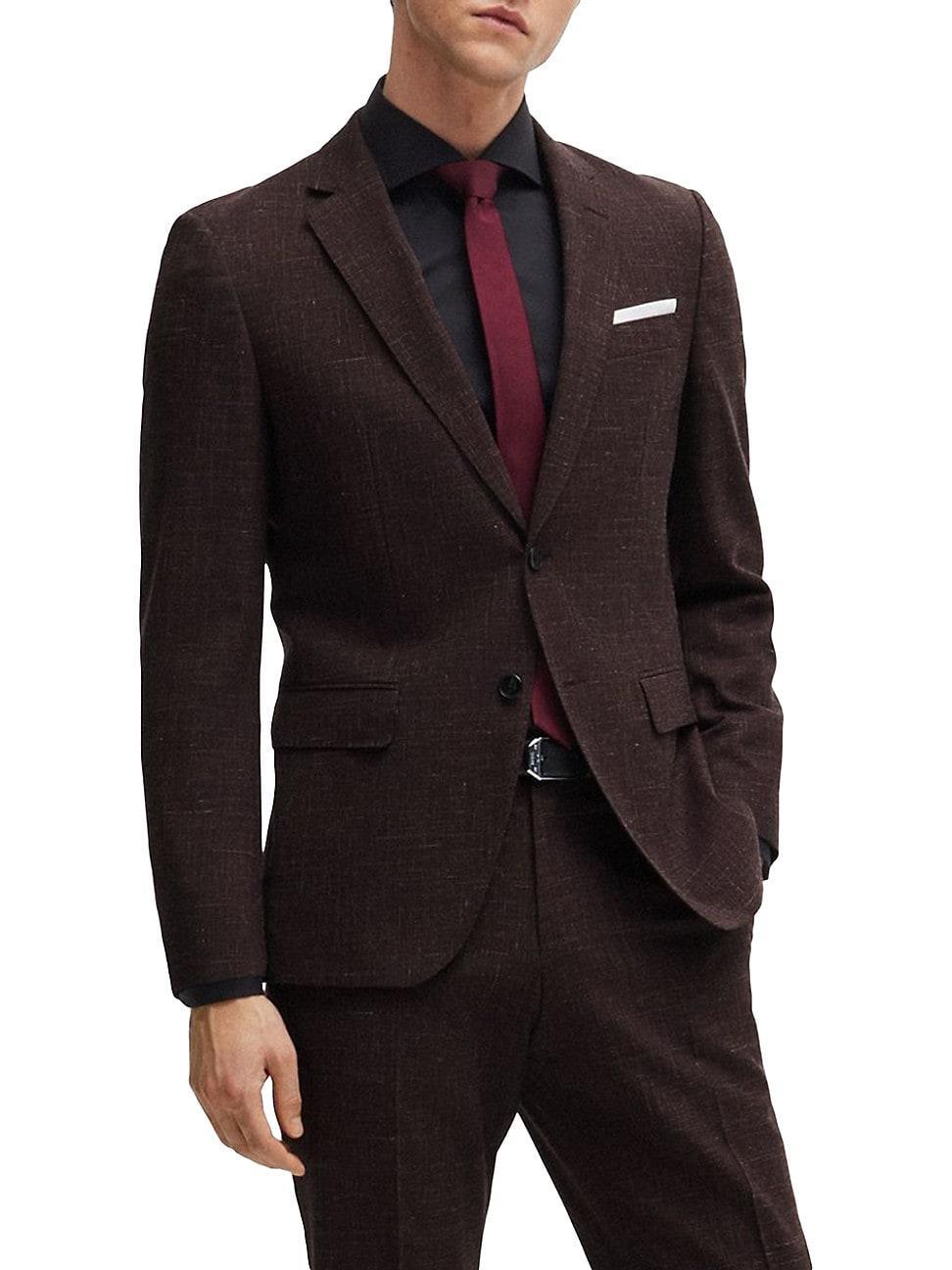 Mens Slim Fit Jacket in Virgin Wool and Linen Product Image