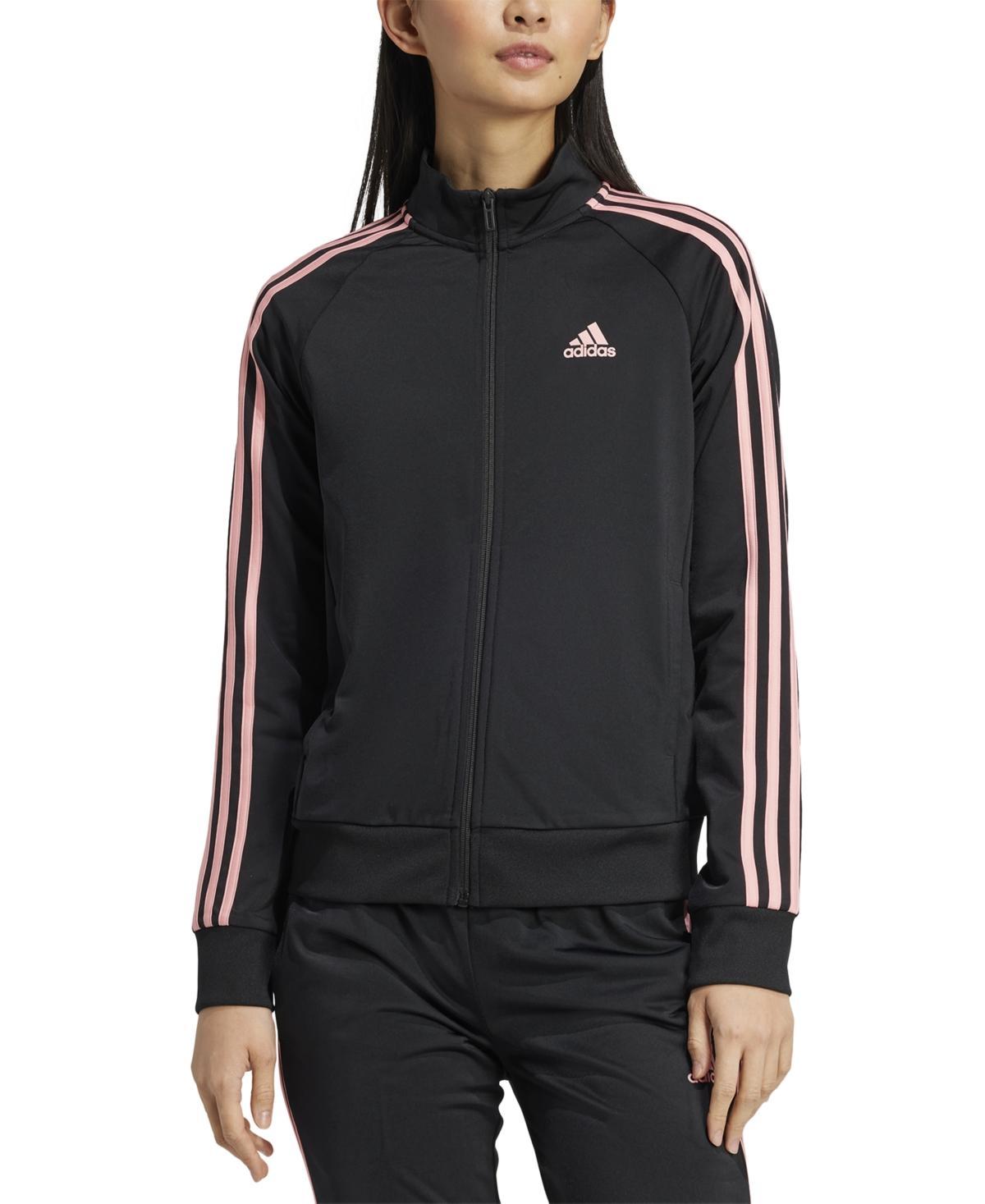 adidas 3-Stripes Track Top Tricot (Shadow /White) Women's Clothing Product Image