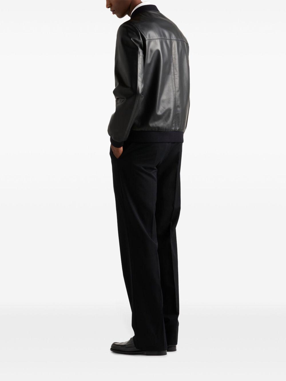 leather bomber jacket Product Image