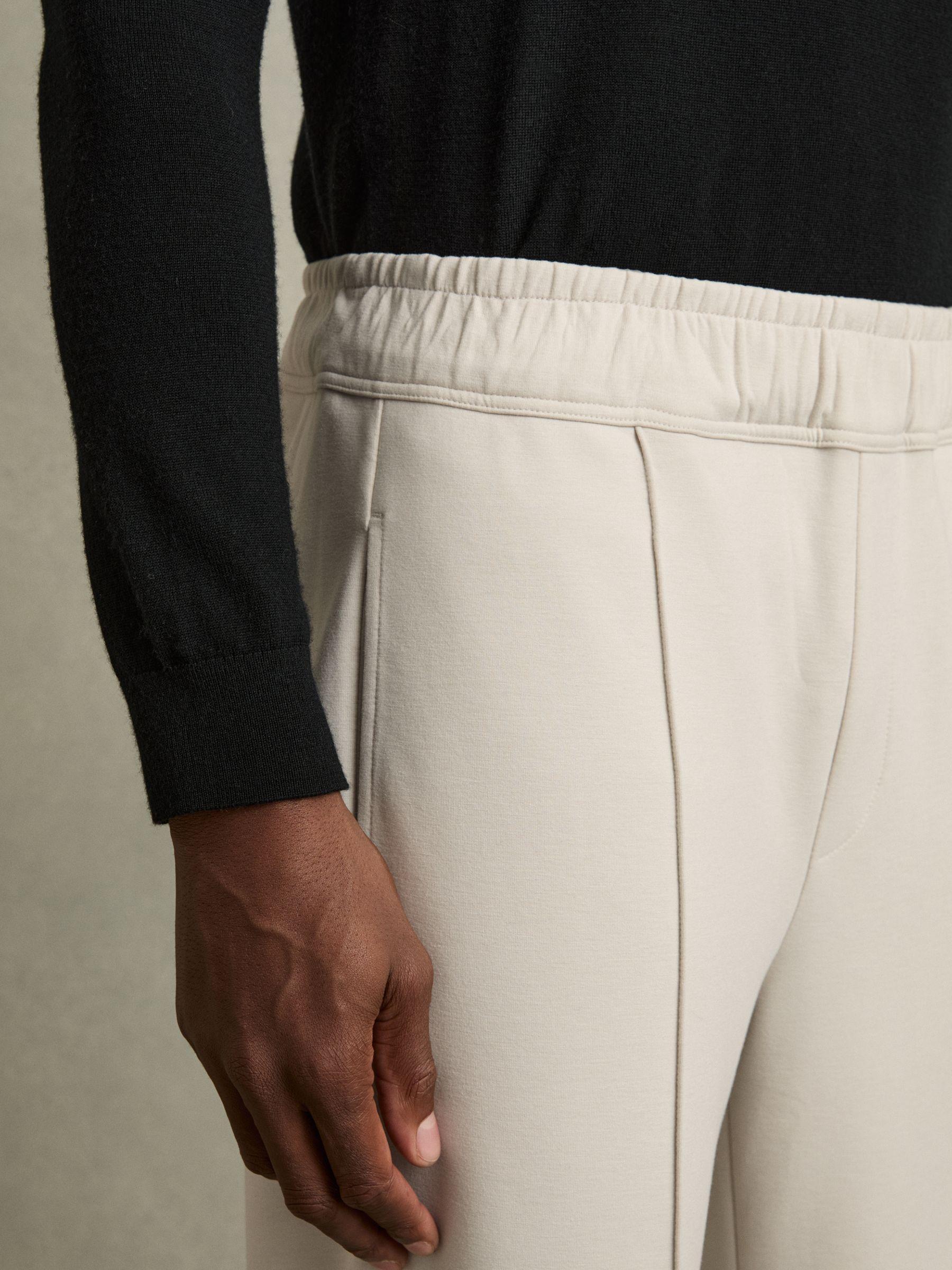 Interlock Drawstring Straight-Leg Trousers in Off White Product Image