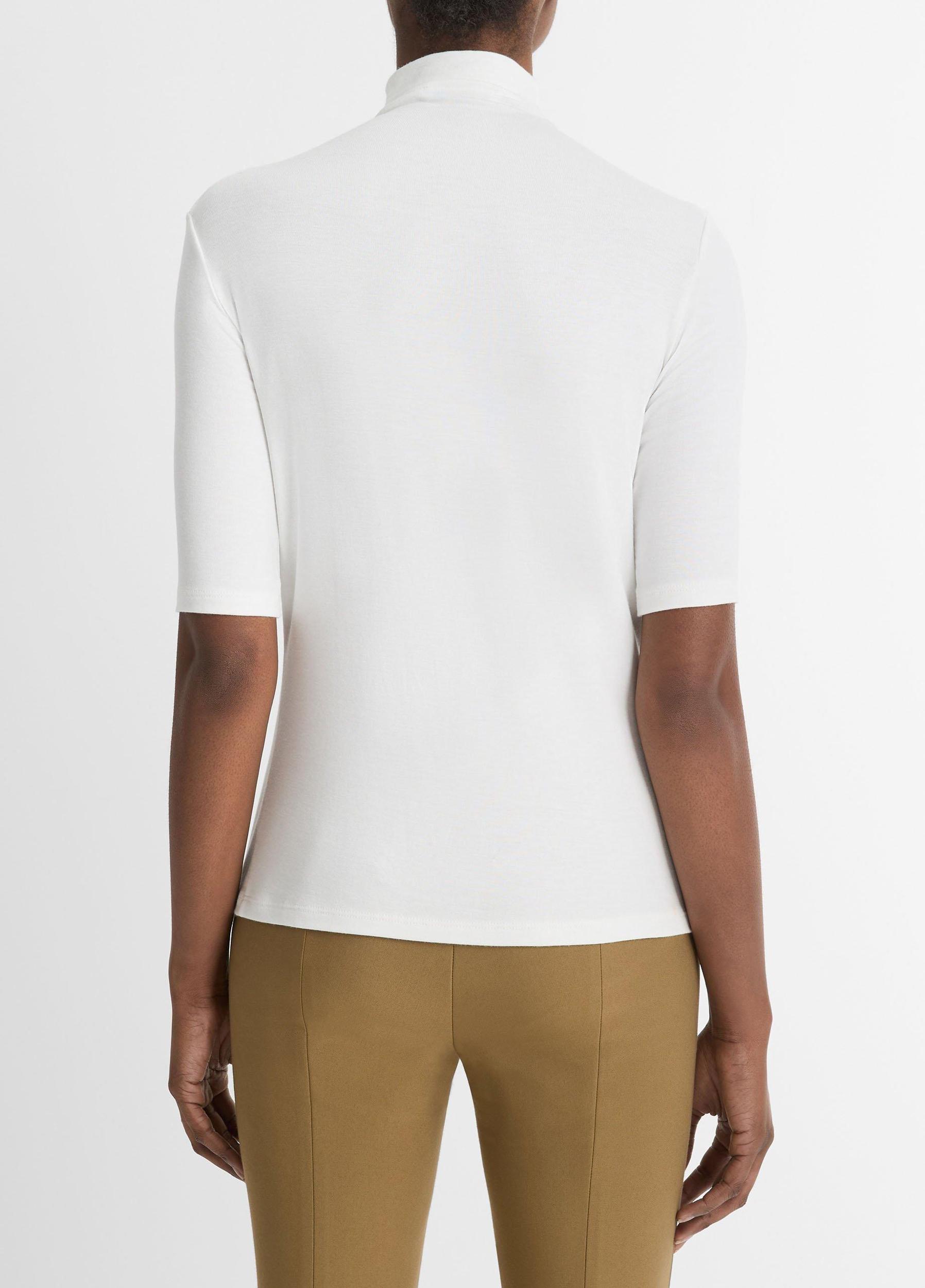 Womens Elbow-Sleeve Turtleneck, Off White, Size XS Vince Product Image