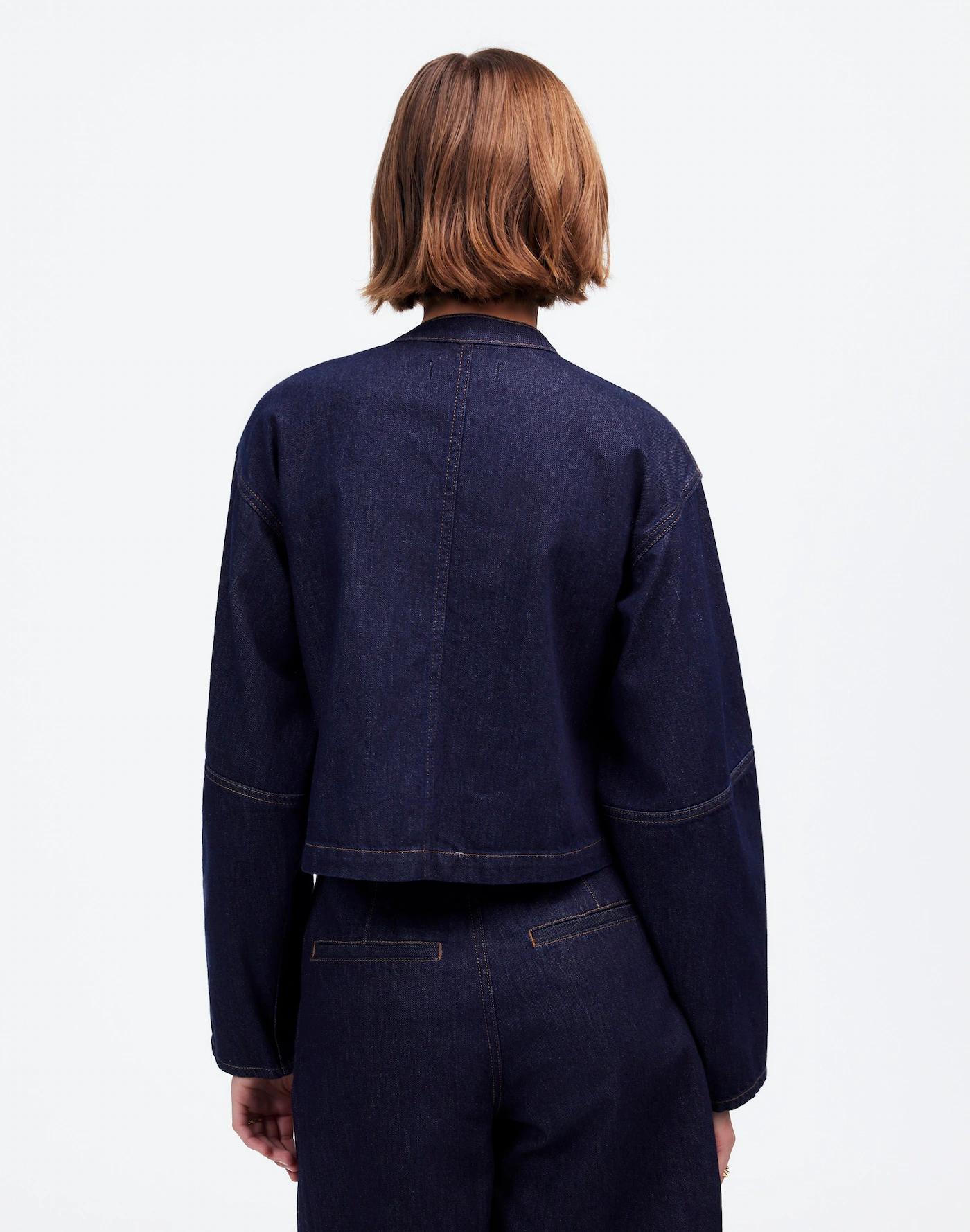 Cocoon-Sleeve Denim Lady Jacket Product Image