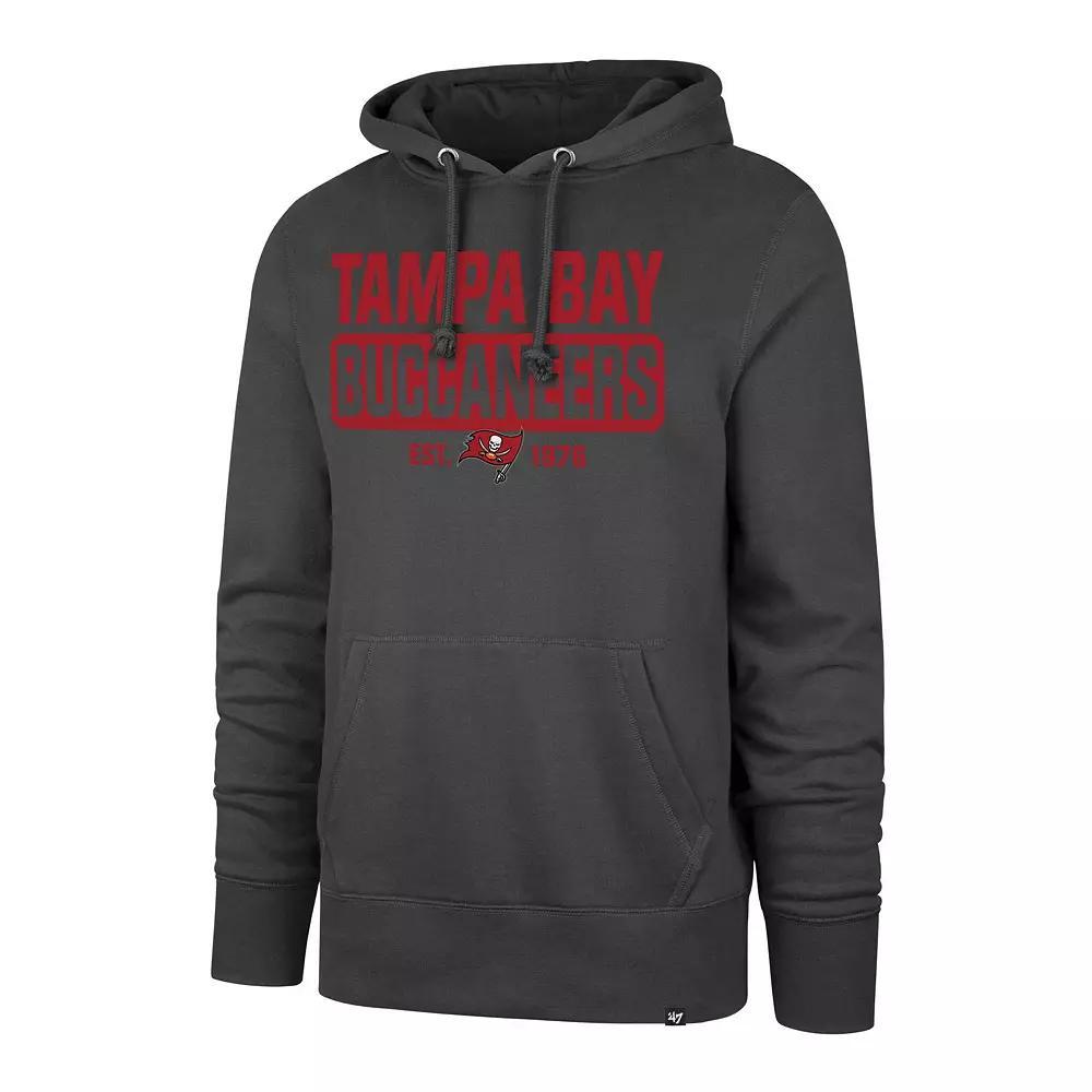 Men's '47 Pewter Tampa Bay Buccaneers Box Out Headline Pullover Hoodie, Size: Large, Charco Product Image