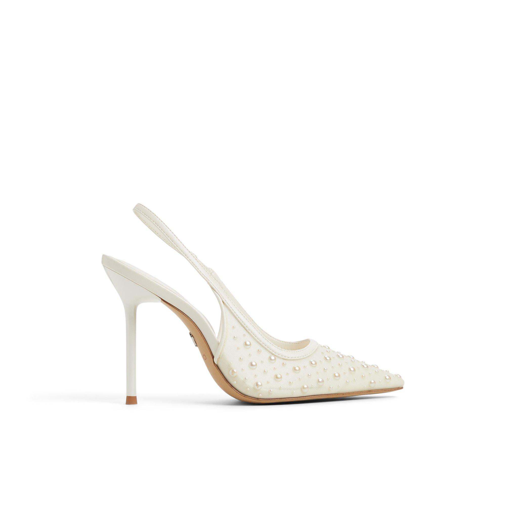 ALDO Pearlescent - Women's Slingback Collection - White, Size 7.5 Product Image