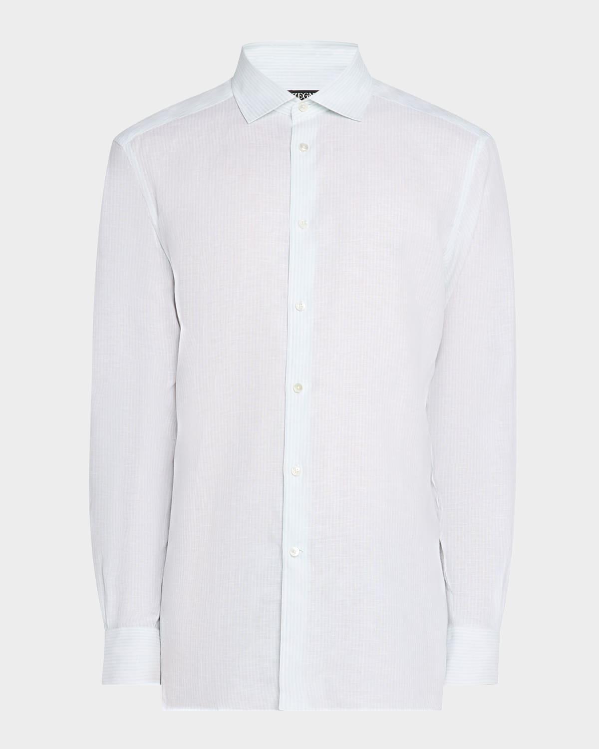 Mens Oasi Lino Stripe Sport Shirt Product Image