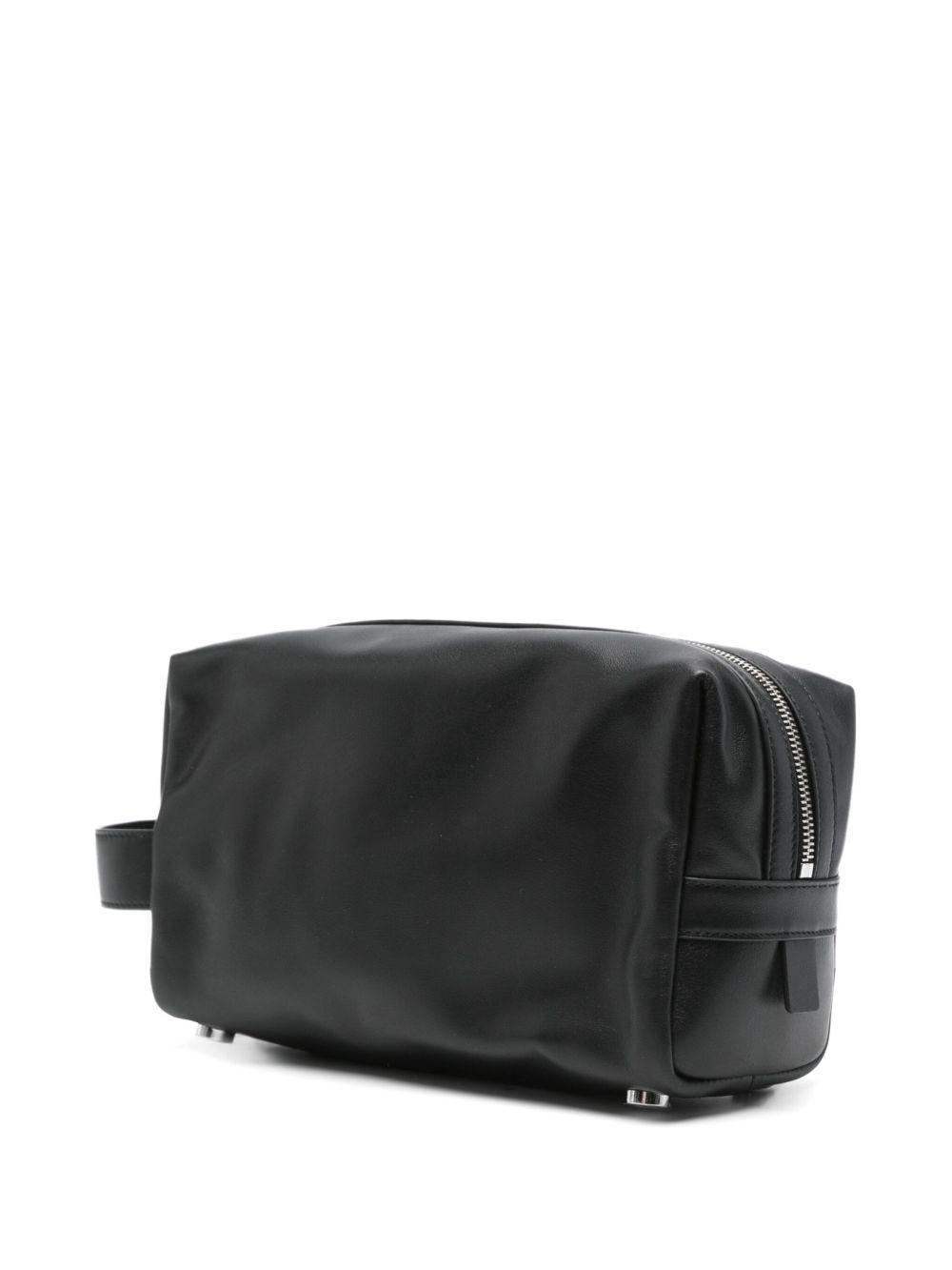 logo-appliqué leather wash bag Product Image