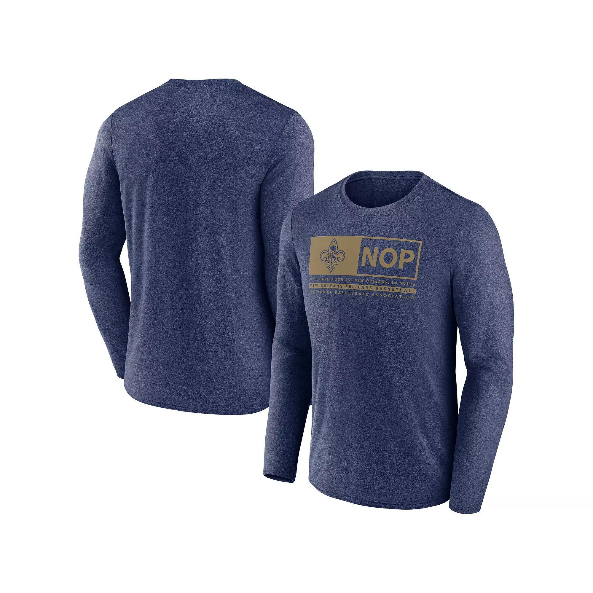 Men's Fanatics Branded Heather Navy New Orleans Pelicans Three-Point Play T-Shirt, Size: Large, Blue Product Image