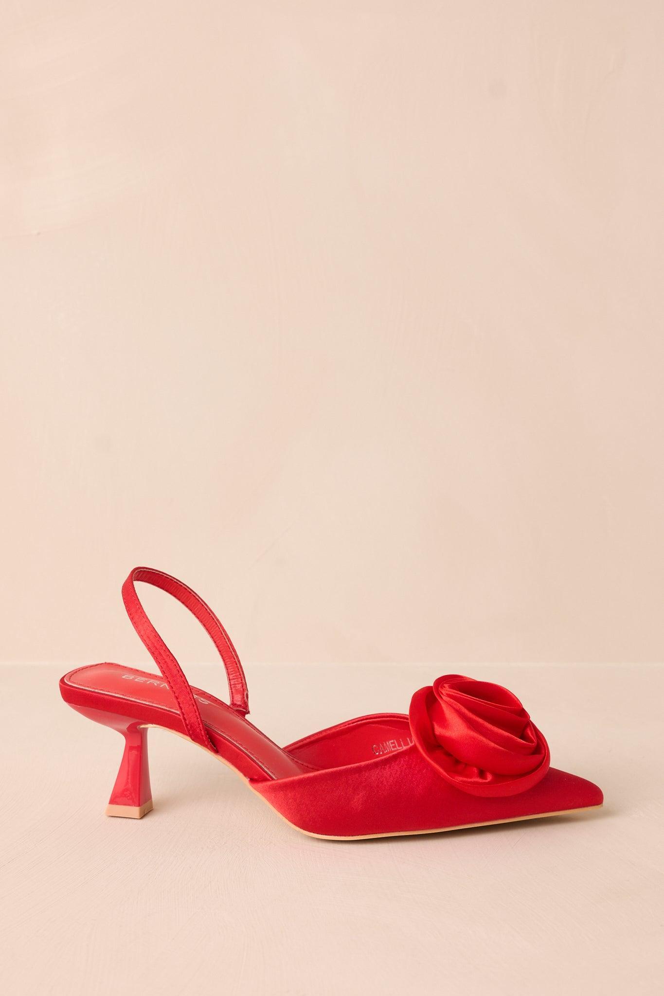 The Beats Of My Heart Red Slingback Kitten Heels Product Image