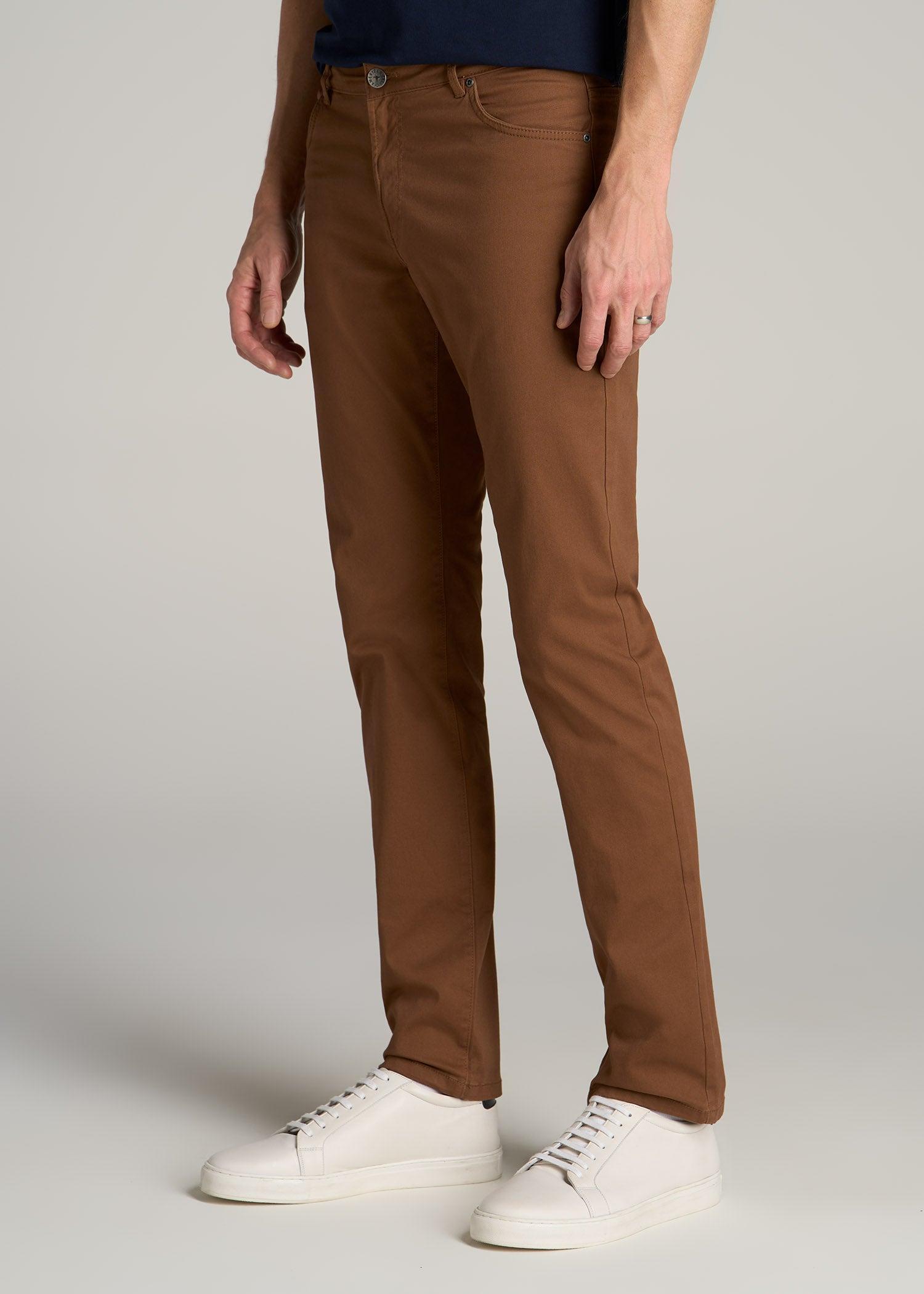 Carman TAPERED Fit Five Pocket Pants for Tall Men in Soft Beige Product Image