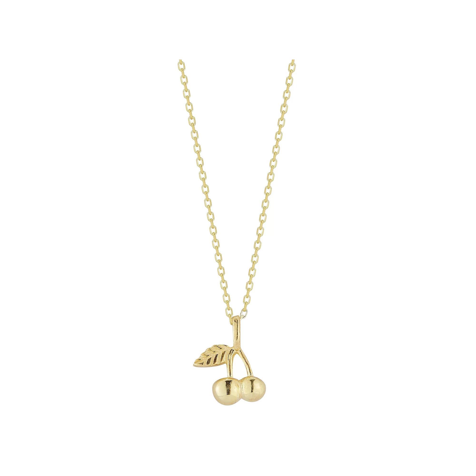 Sunkissed Sterling Cherry Pendant Necklace, Women's, Size: 18", Gold Tone Product Image