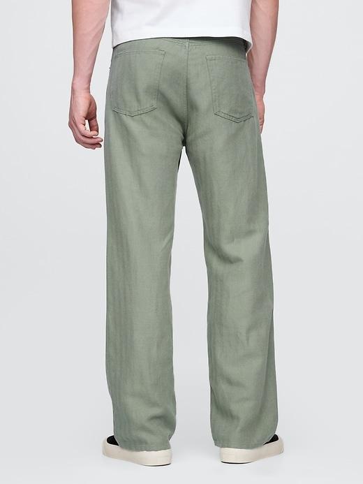 Linen-Cotton '90s Loose Herringbone Pants Product Image