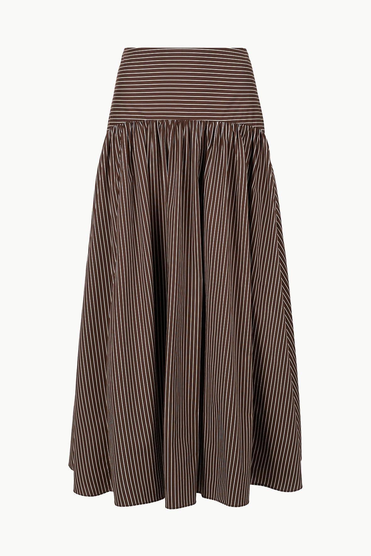 PROCIDA SKIRT | DARK OAK MICRO STRIPE Product Image
