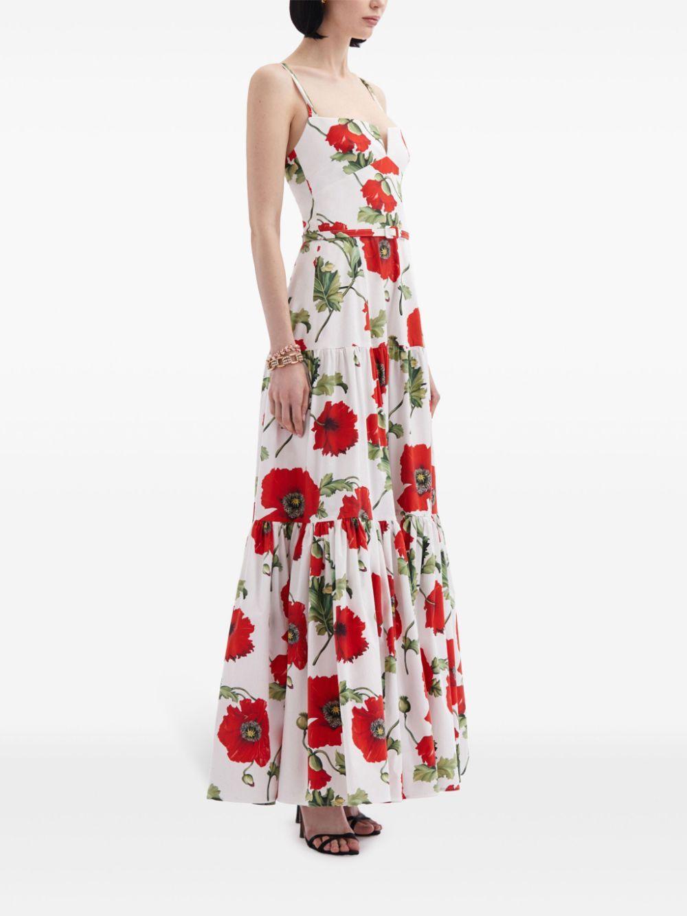 poppy-print cotton maxi dress Product Image